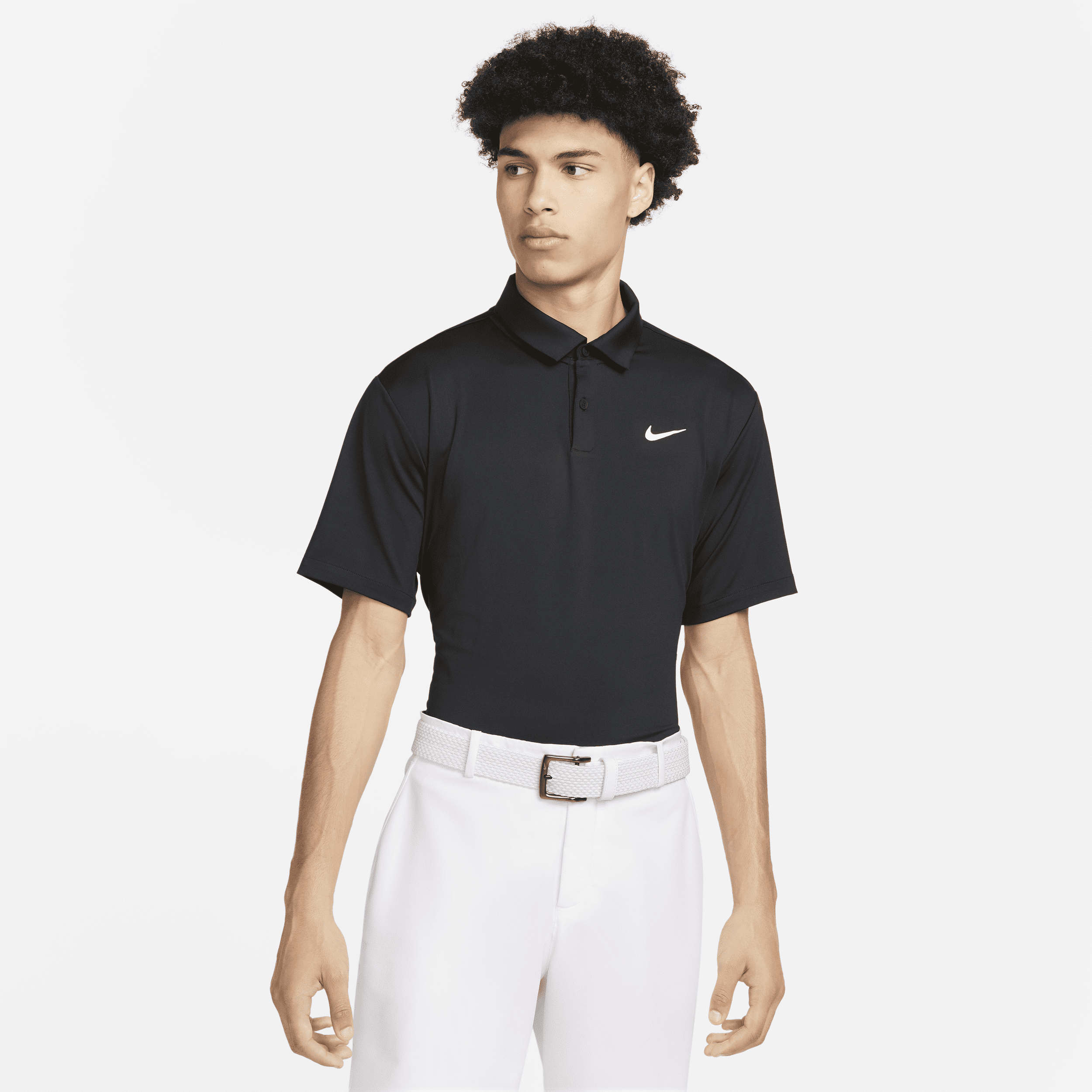 Shop Nike Men's Dri-fit Tour Solid Golf Polo In Black