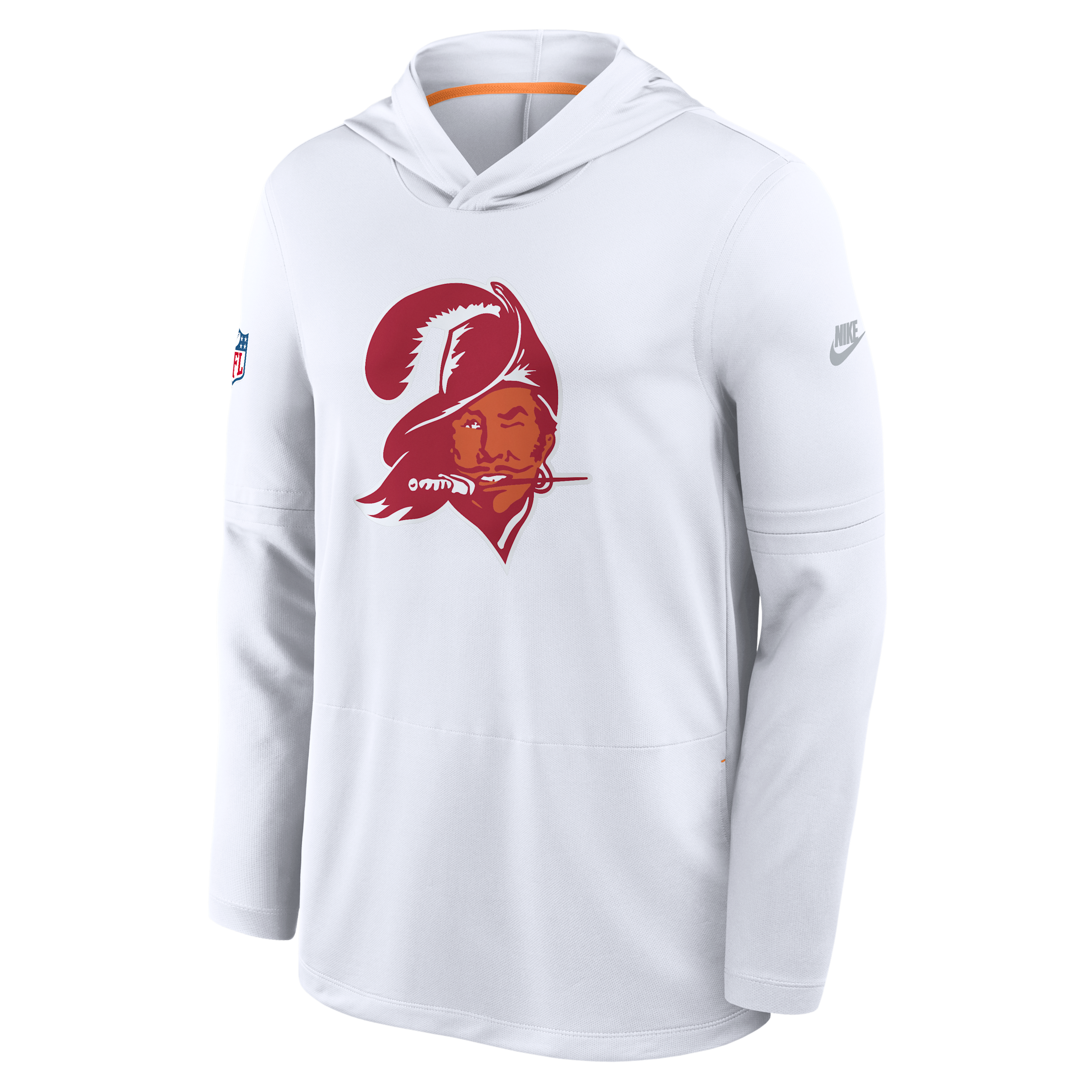 Nike Men's White Tampa Bay Buccaneers Sideline Alternate Lightweight Long Sleeve Hooded Dri-fit T-Shirt - White
