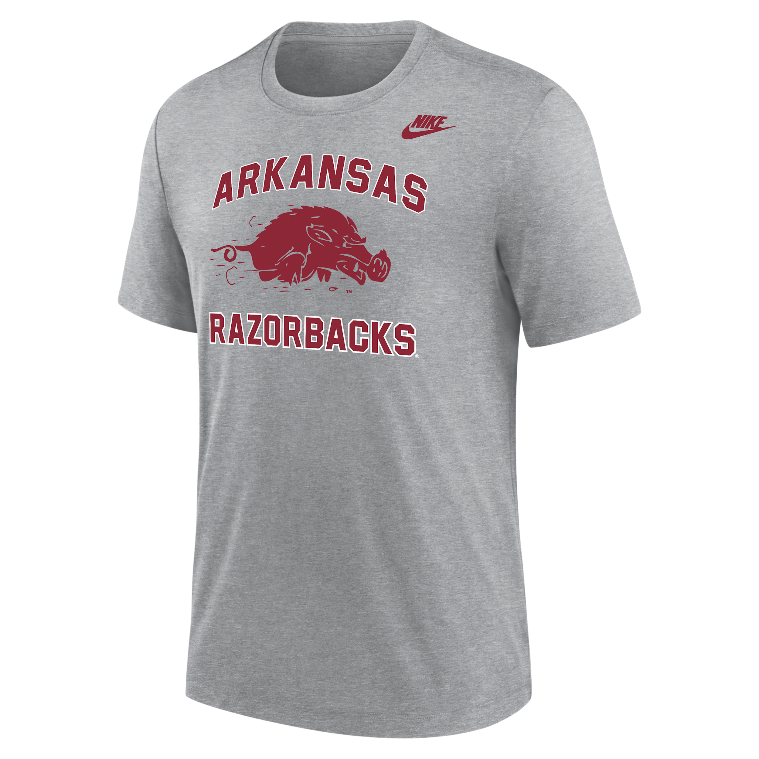Arkansas Razorbacks Nike Men's Football Tri-Blend T-Shirt in Grey | M21372P396ARKS-DGH