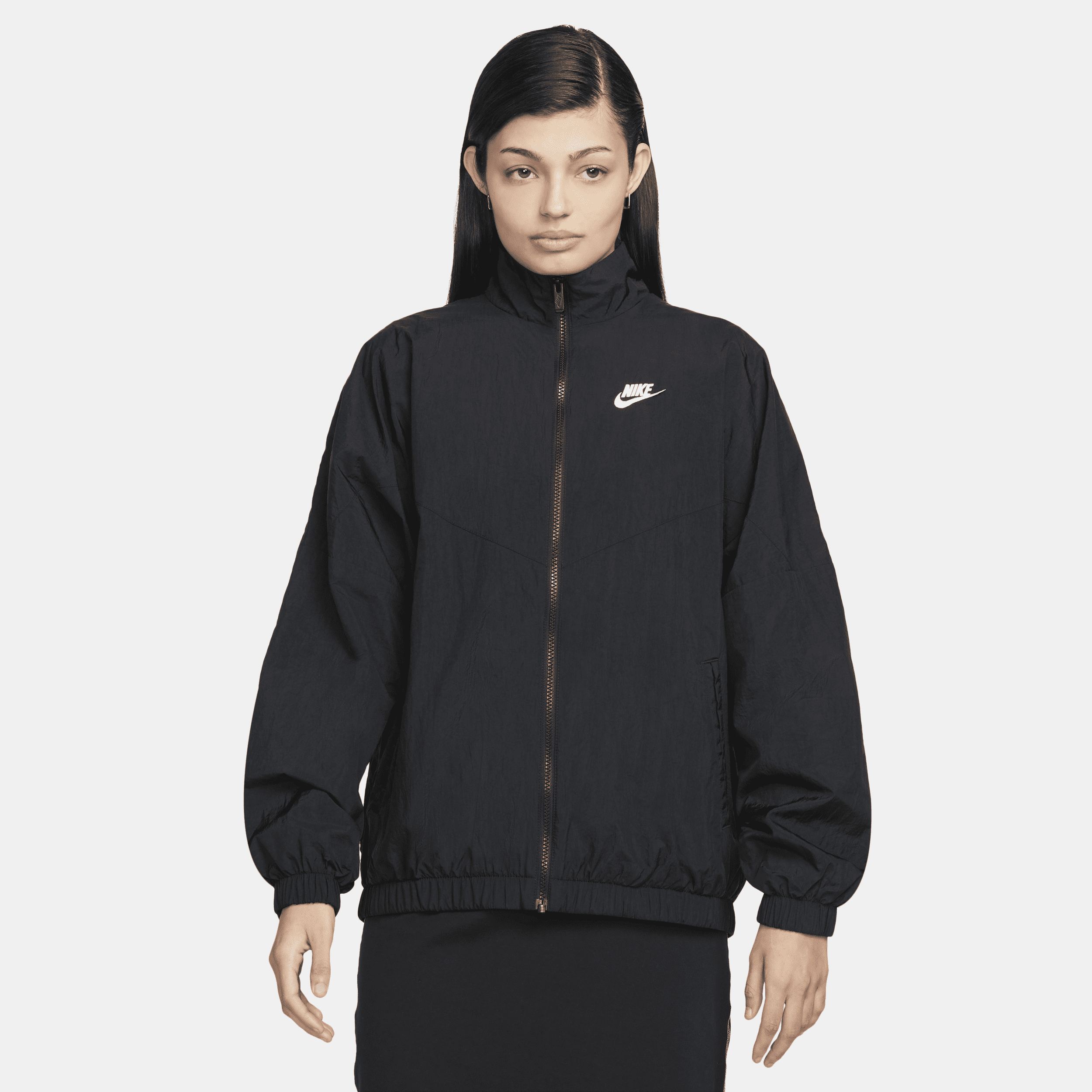Shop Nike Women's  Sportswear Essential Windrunner Woven Jacket In Black