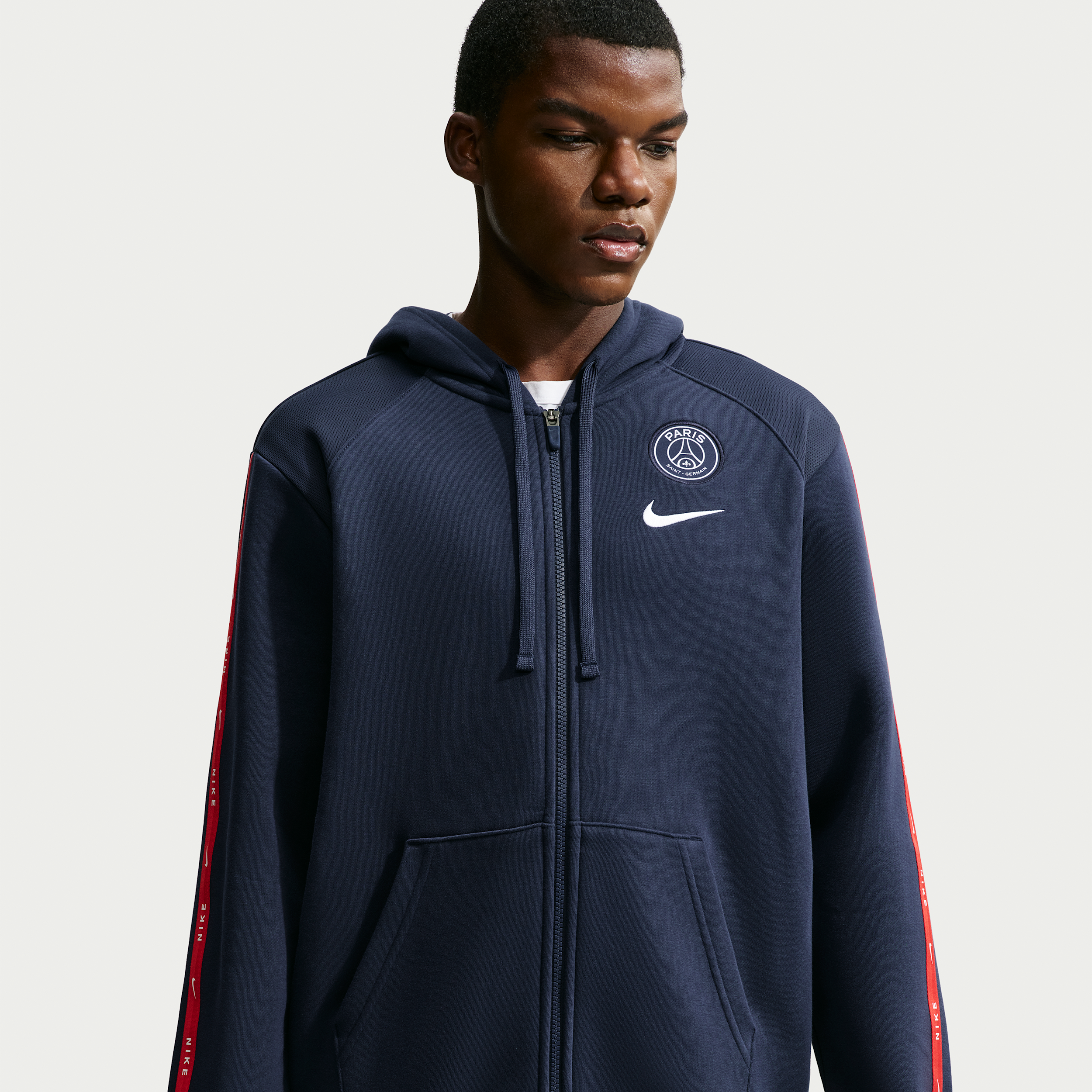 Paris Saint-Germain City Side Nike Men's Soccer Full-Zip Fleece Hoodie in Blue | IO3455-419