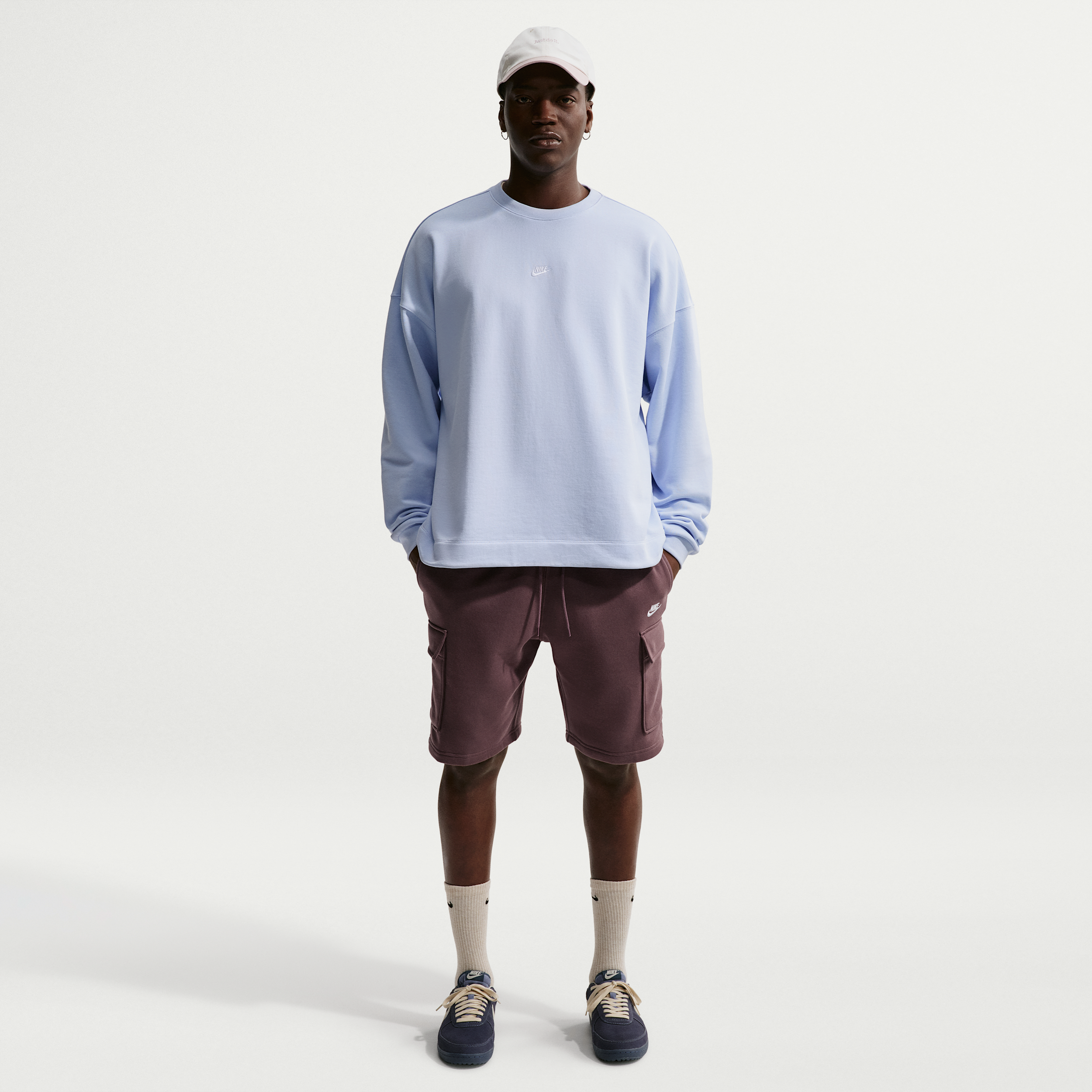 Nike Men's Club Fleece Cargo Shorts in Purple | FN3525-502