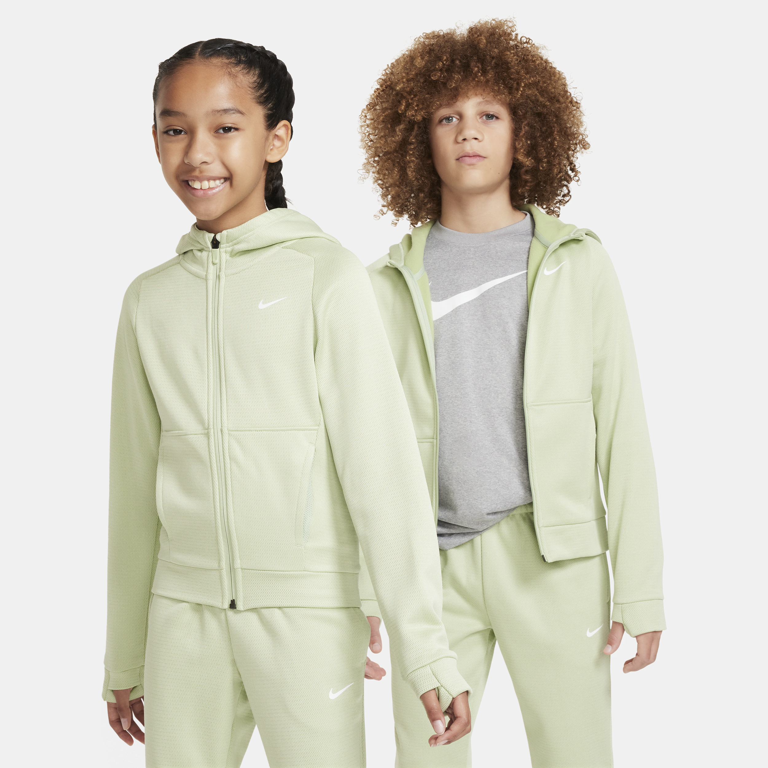 Nike Therma-fit Big Kids' Full-zip Hoodie In Green