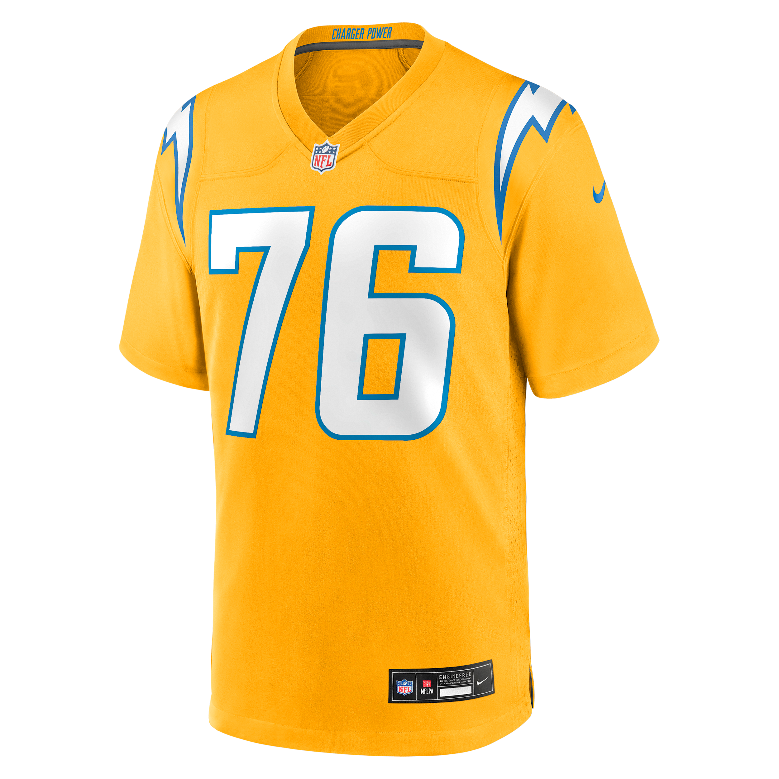 Nike Men's Joe Alt Gold Los Angeles Chargers Alternate Charger Power Game Player Jersey - Gold