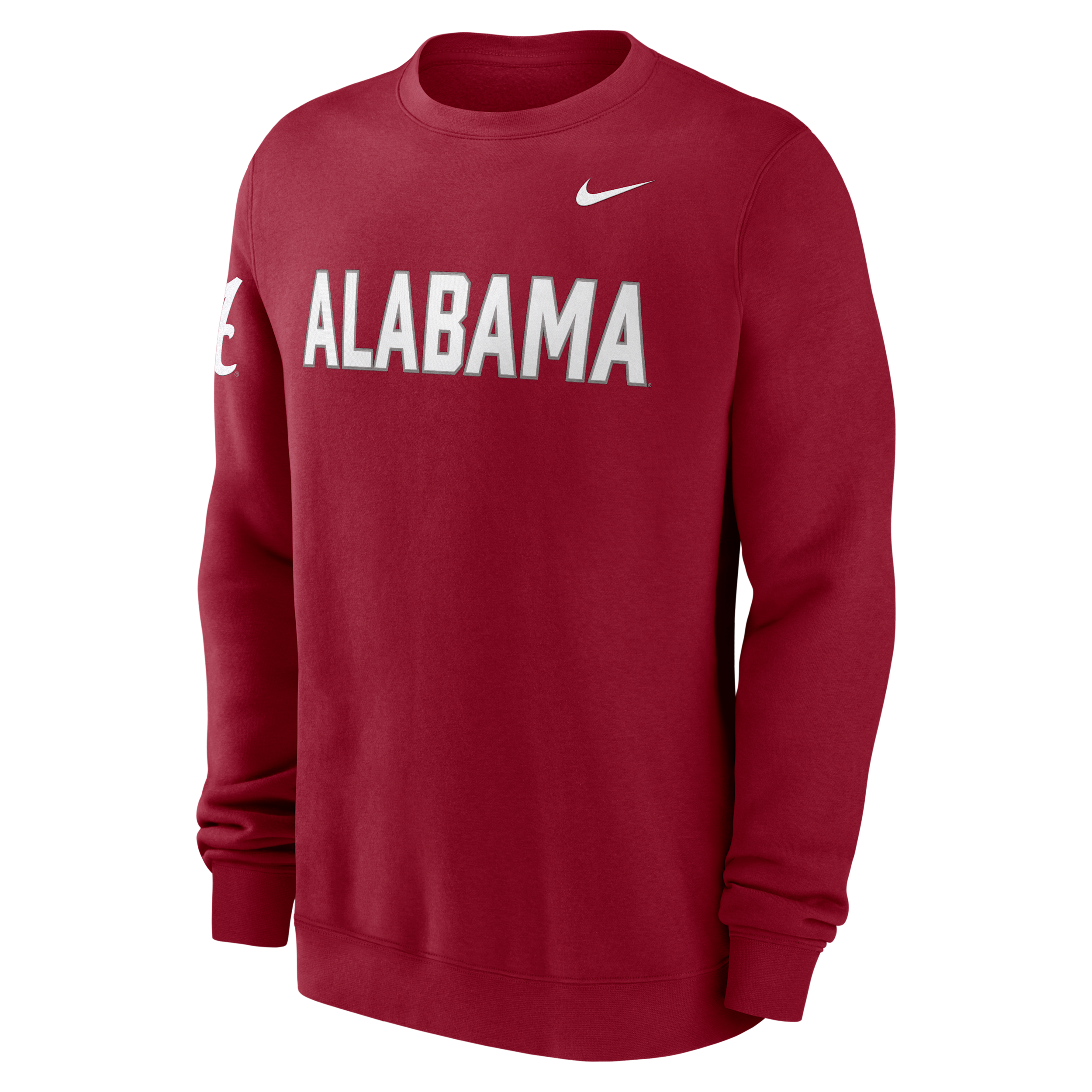 Nike Men's Alabama Crimson Tide 2026 Sideline Club Crewneck Sweatshirt - Crimson