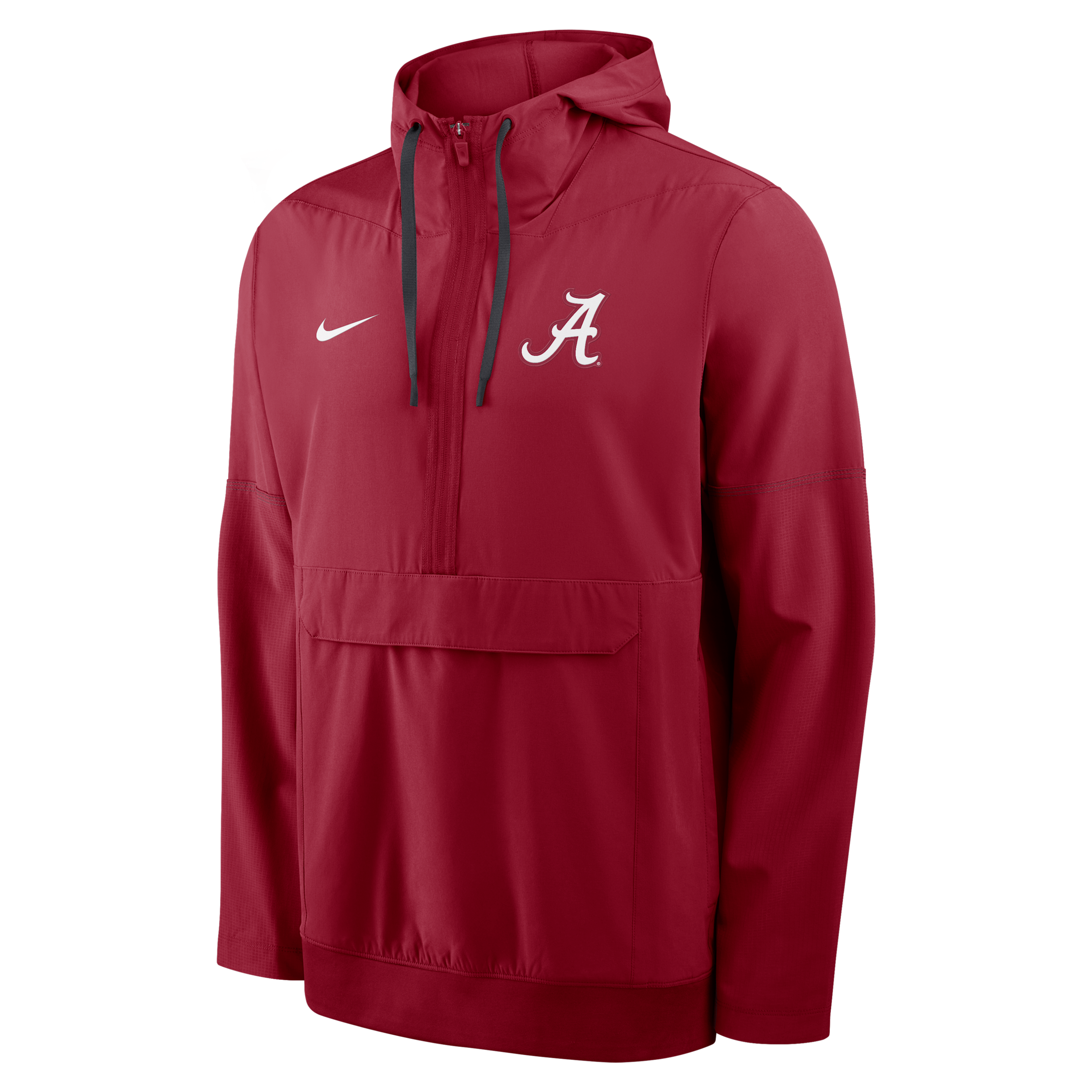Alabama Sideline Anorak Nike Men's College 1/2-Zip Hooded Jacket in Red | 03AT08GNABN-PTU