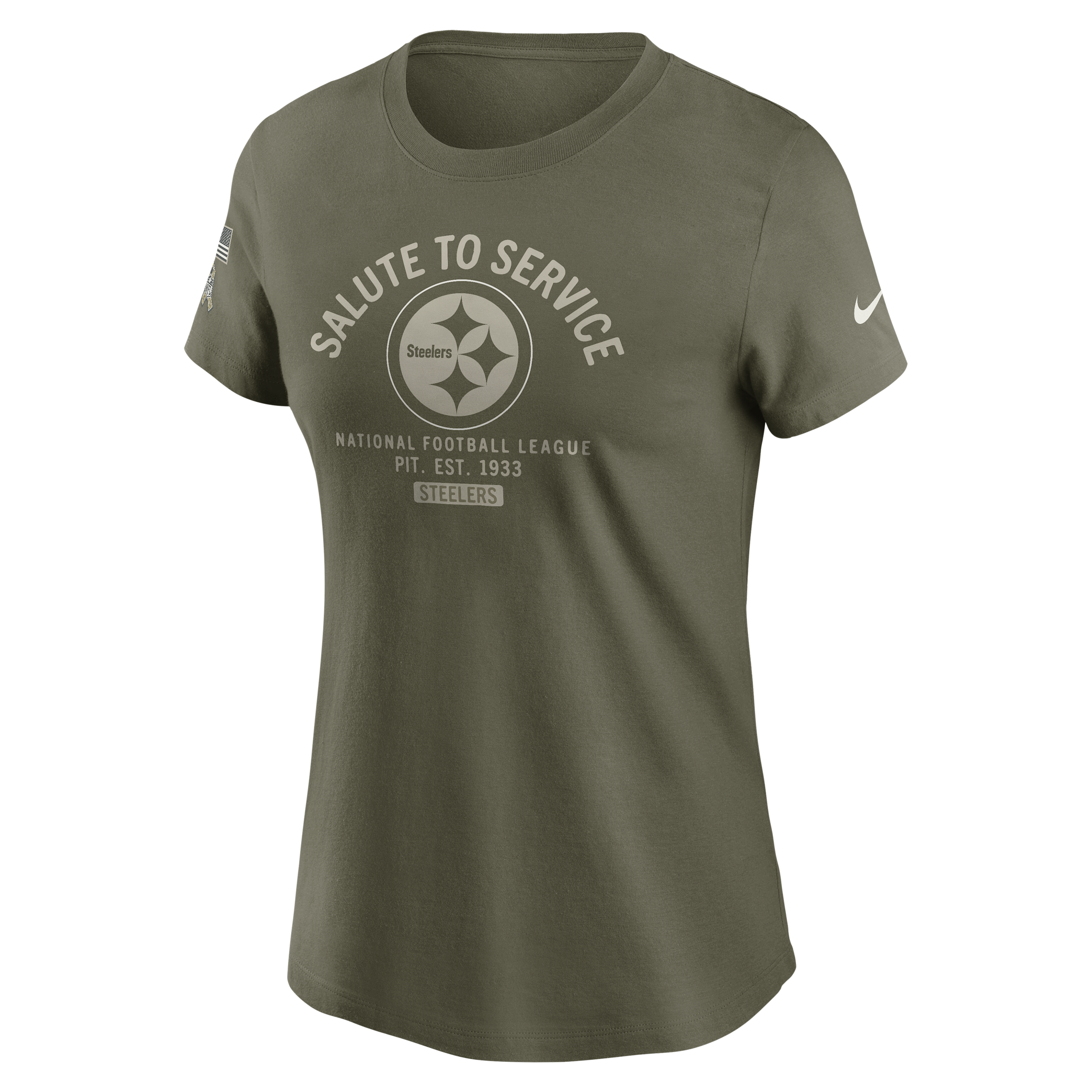 Nike Pittsburgh Steelers Salute To Service Sideline  Women's Nfl T-shirt In Green