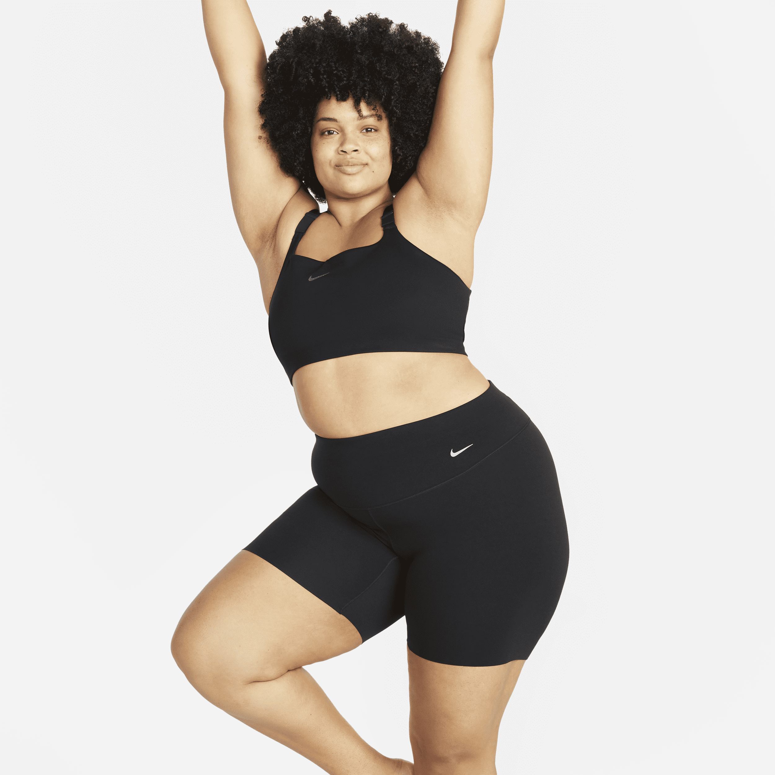 Shop Nike Women's Zenvy Gentle-support High-waisted 8" Biker Shorts (plus Size) In Black