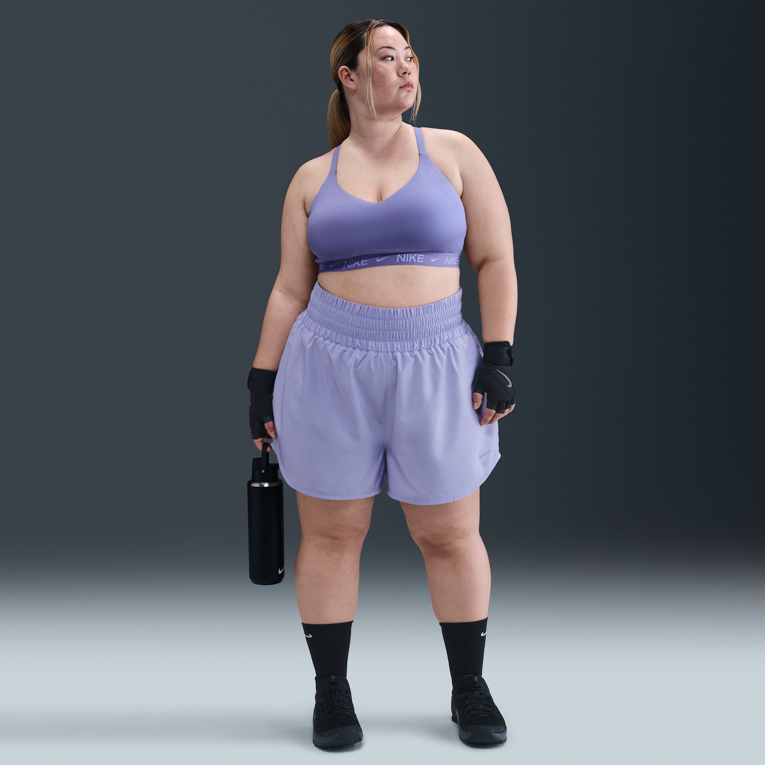 Nike Women's Dri-fit One Ultra High-waisted 3" Brief-lined Shorts (plus Size) In Purple