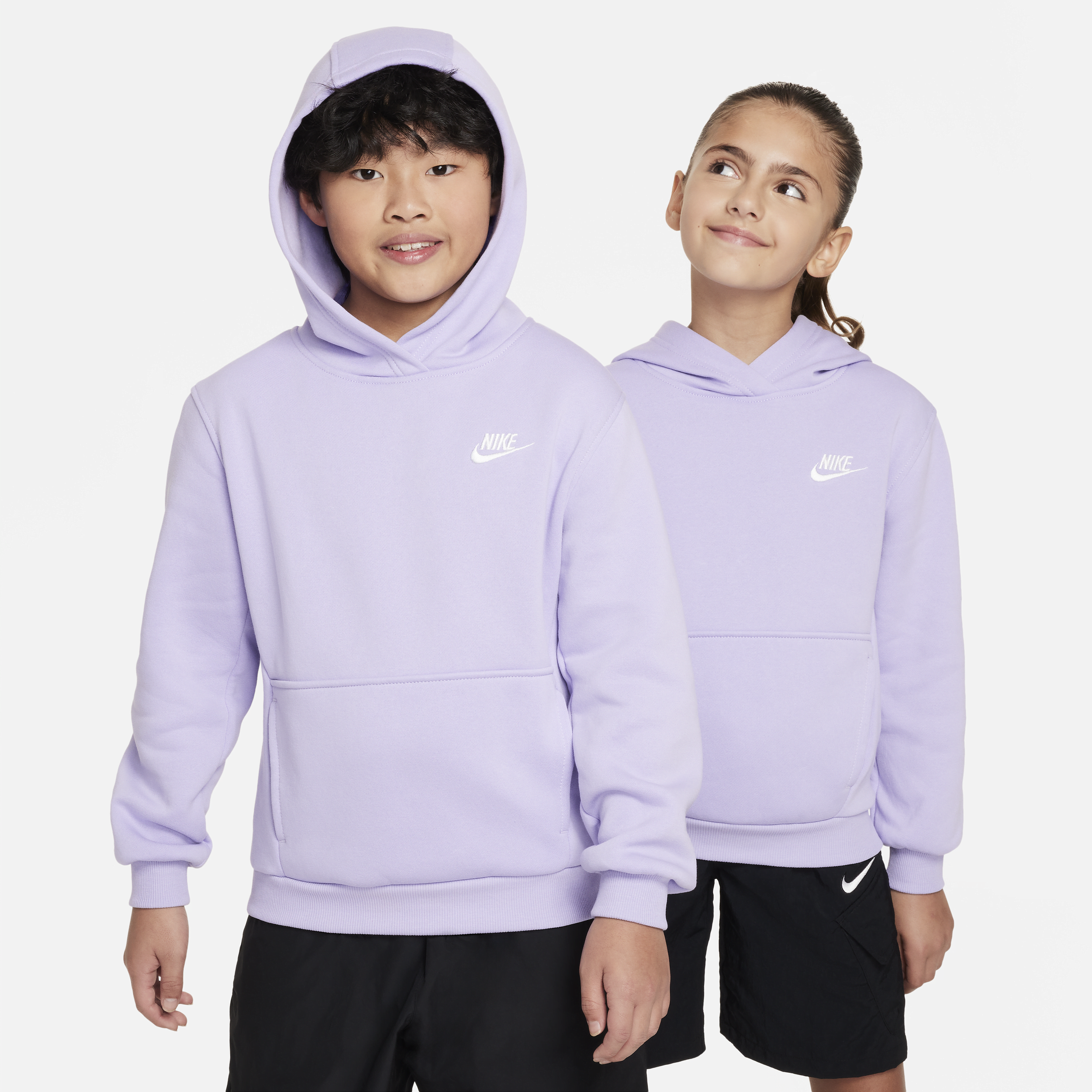 Shop Nike Sportswear Club Fleece Big Kids' Pullover Hoodie In Purple