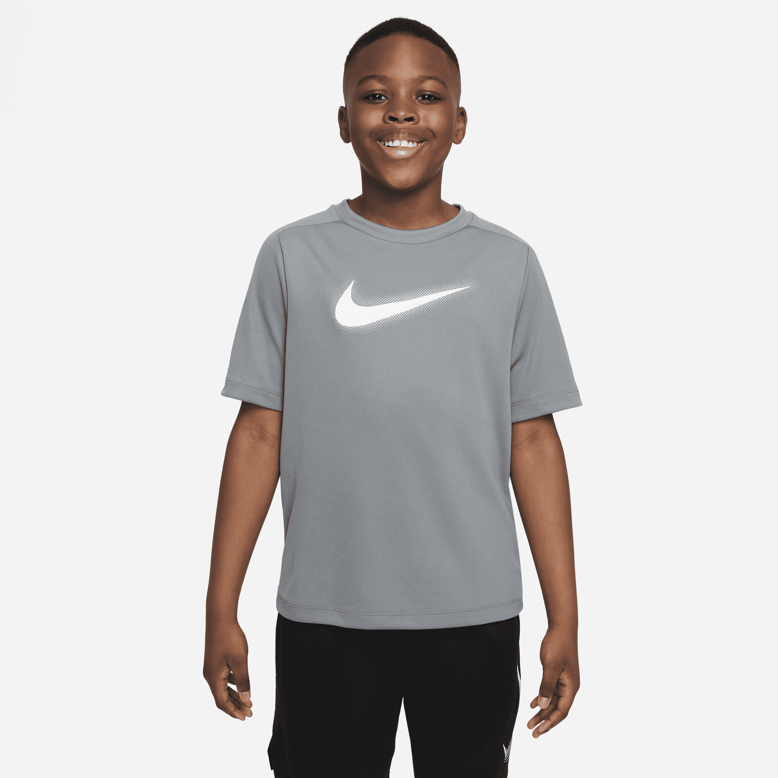 Nike Dri-fit Icon Big Kids' (boys') Graphic Training Top (extended Size) In Grey