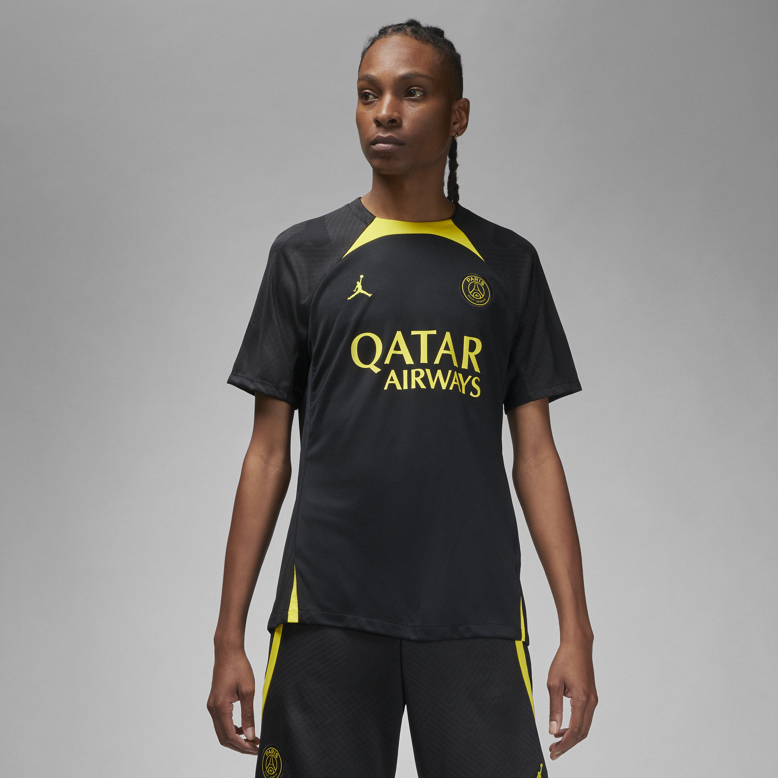 Jordan Men's Paris Saint-germain Strike  Dri-fit Knit Soccer Top In Black