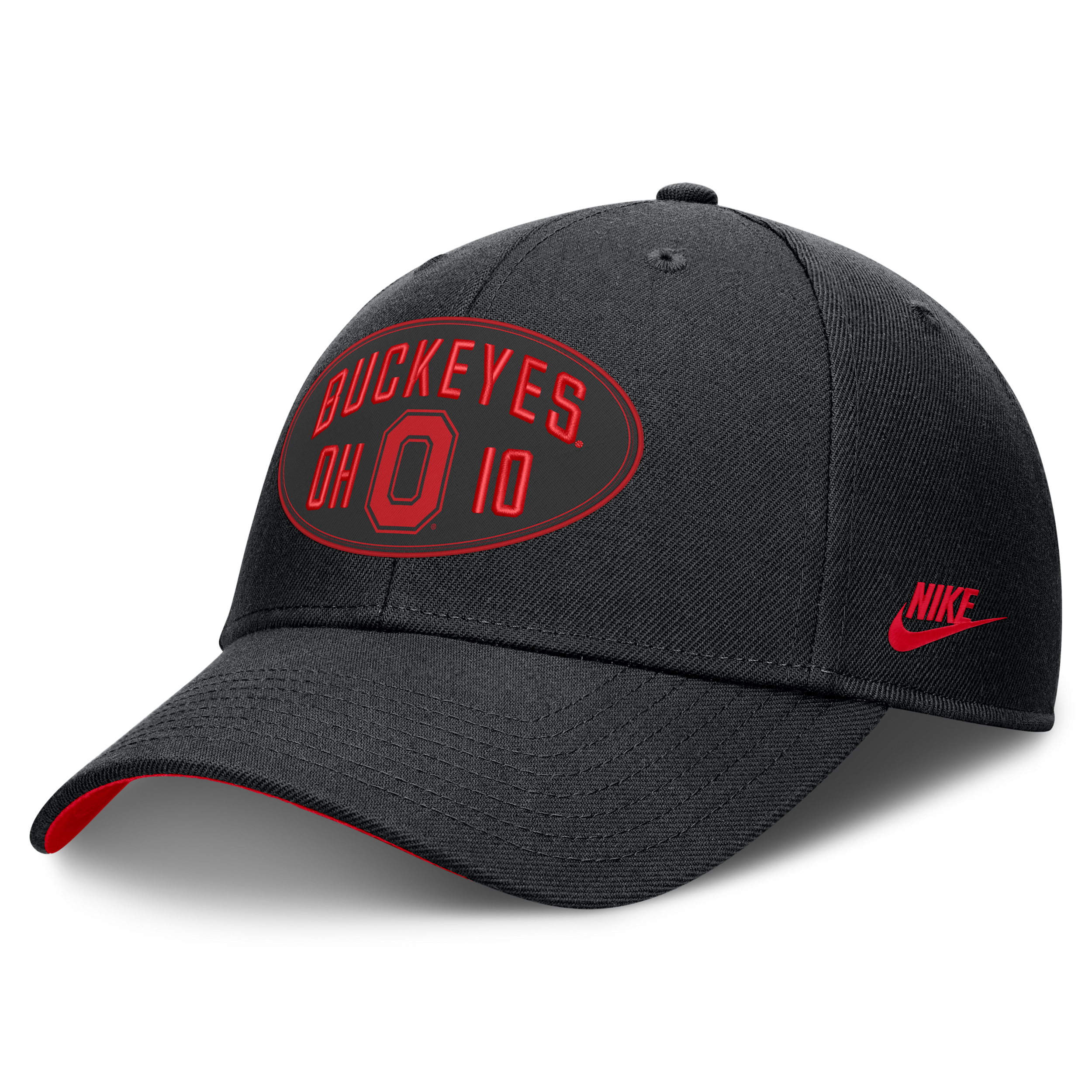Ohio State Legacy Letter & Location Rise Nike Unisex Dri-FIT College A-Frame Adjustable Hat in Black | NC23053YOBV-8TP