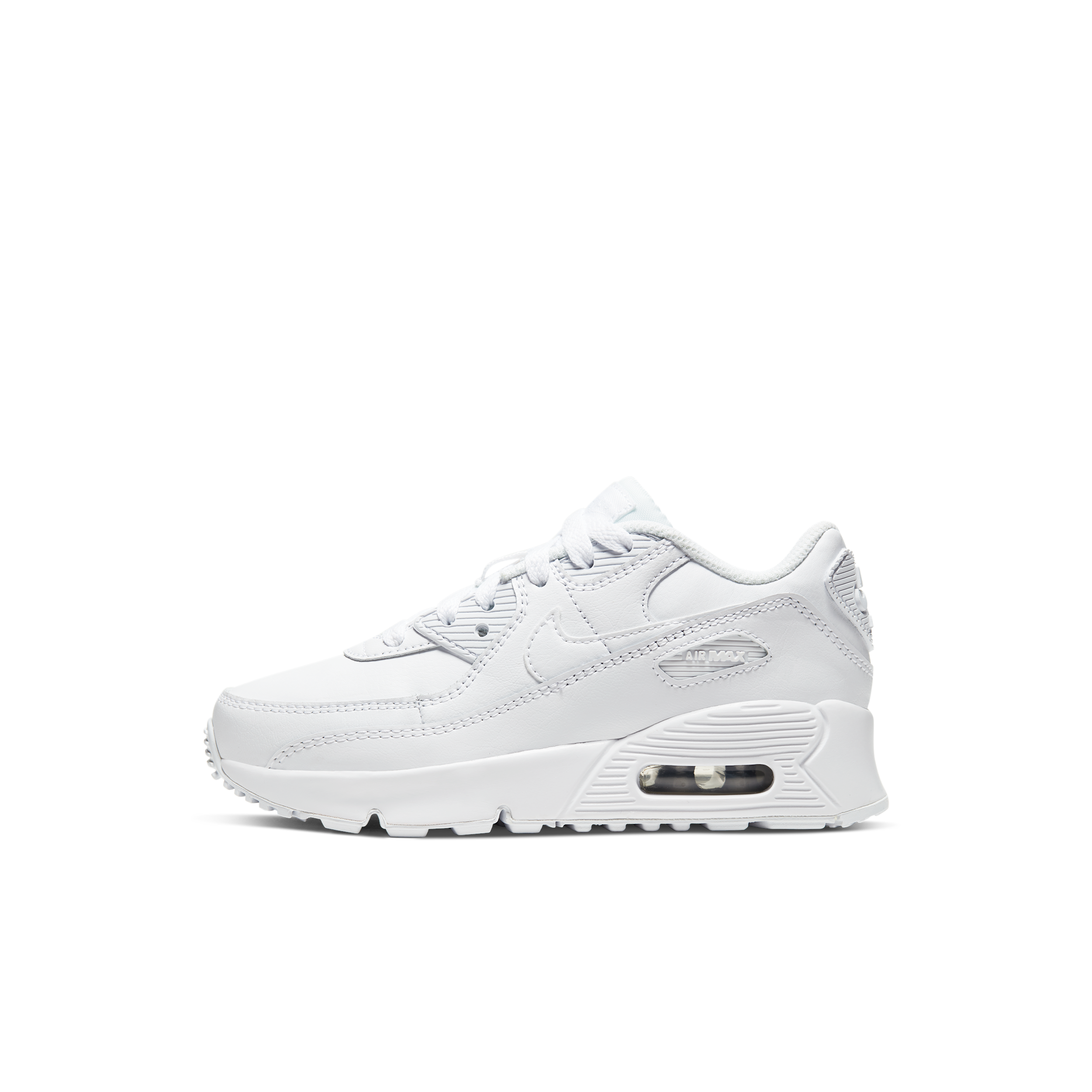 Boys Preschool Nike Air Max 90 - Boys' Preschool Shoes White/White/Metallic Silver Size 13.0