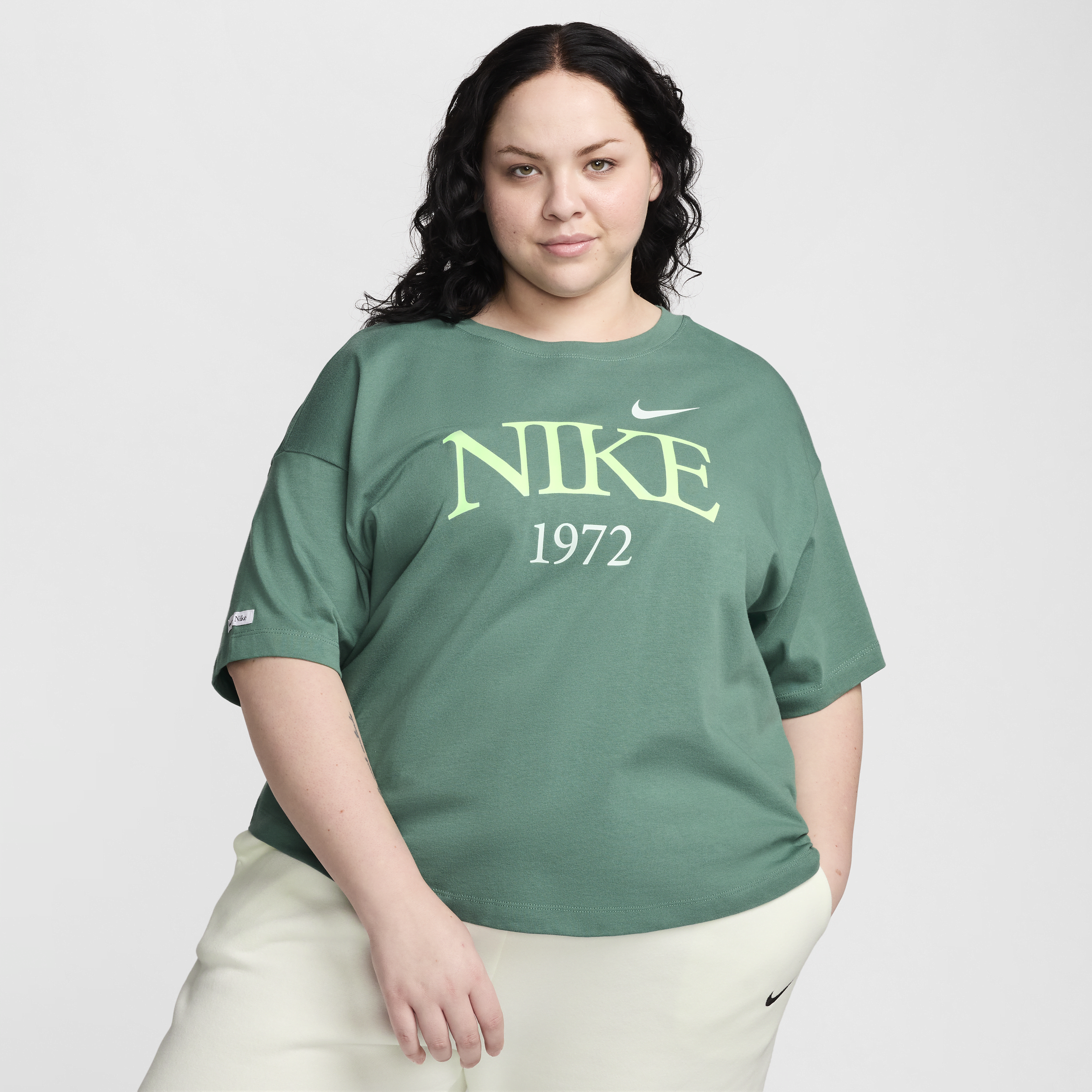 Shop Nike Women's  Sportswear Classic T-shirt (plus Size) In Green