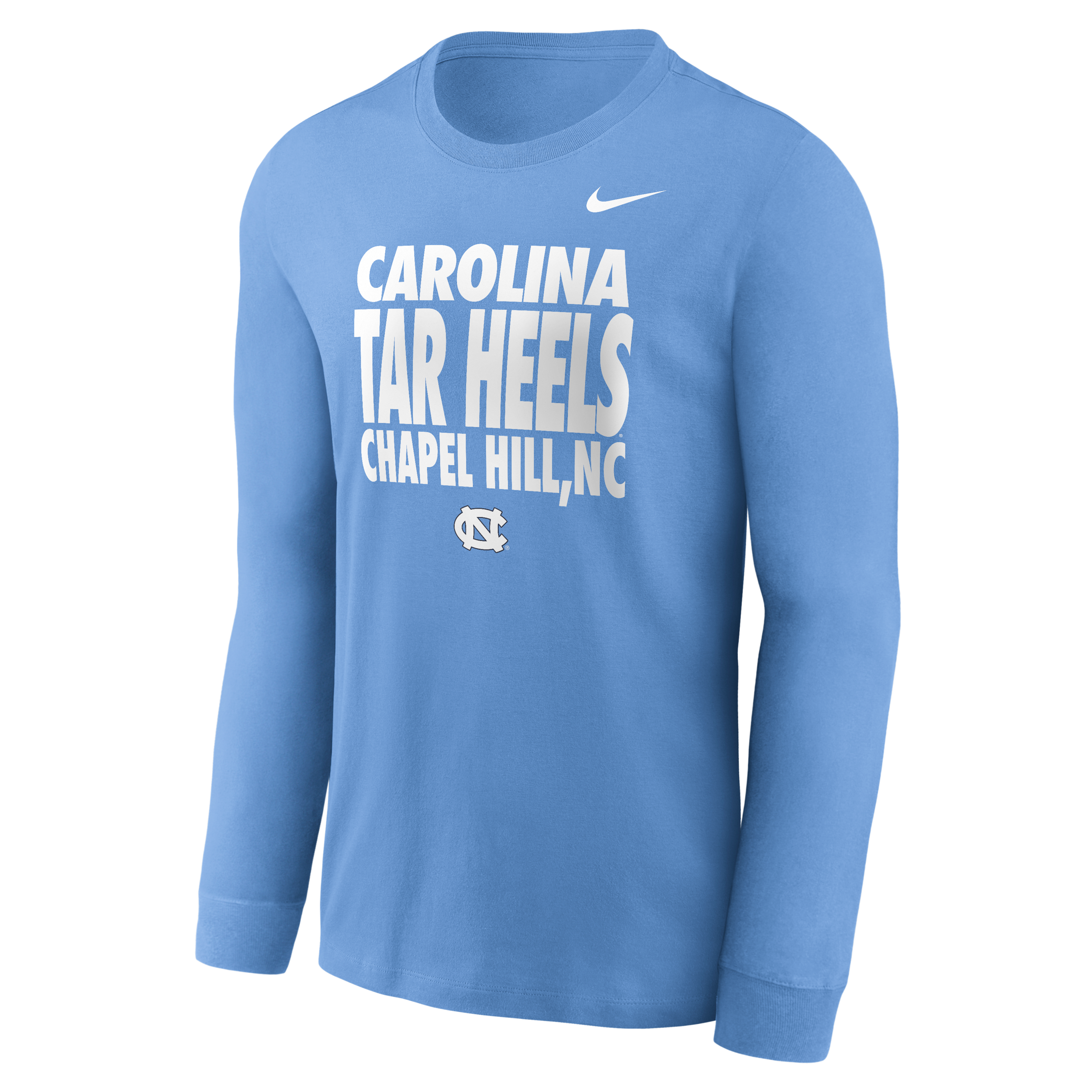 North Carolina Sideline Slogan Nike Men's Dri-FIT College Long-Sleeve T-Shirt in Blue | 0JEW4EYNCN-H2B