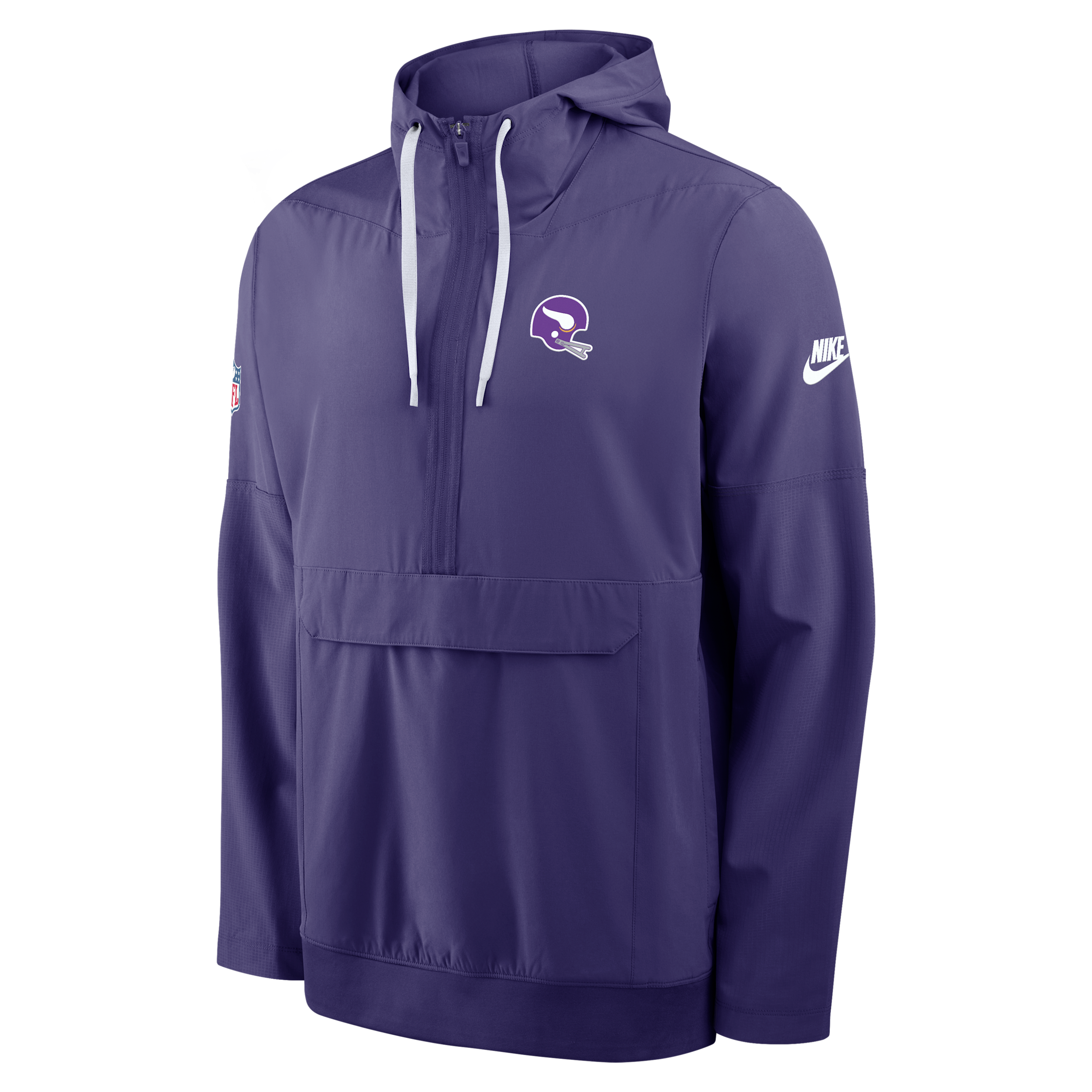 Men's Nike Purple Minnesota Vikings Sideline Broken Rules Alternate Anorak Half-Zip Hooded Jacket