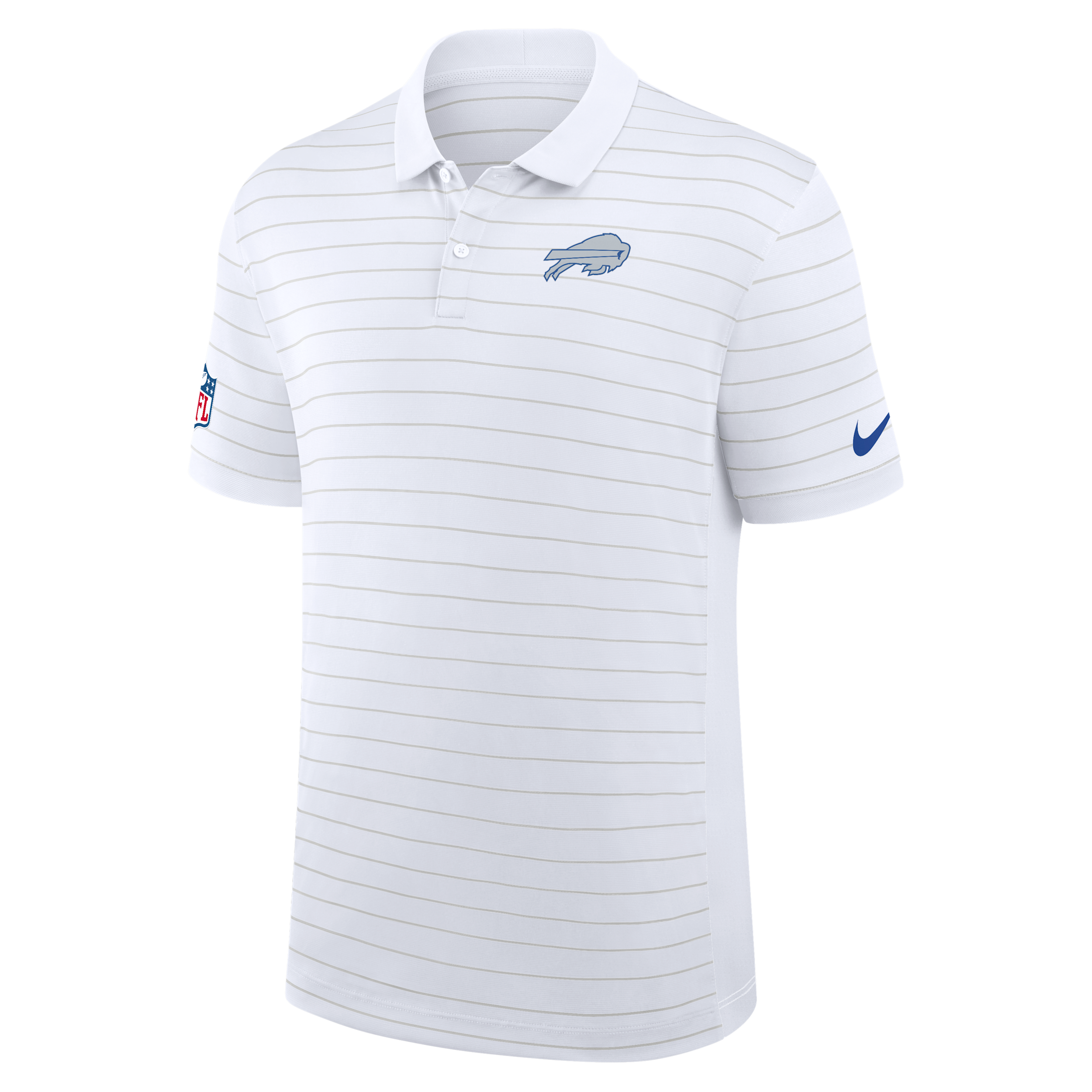 Buffalo Bills Rivalries Collection Sideline Victory Striped Nike Men's Dri-FIT NFL Polo in White | 03BG0CEB81-5U0