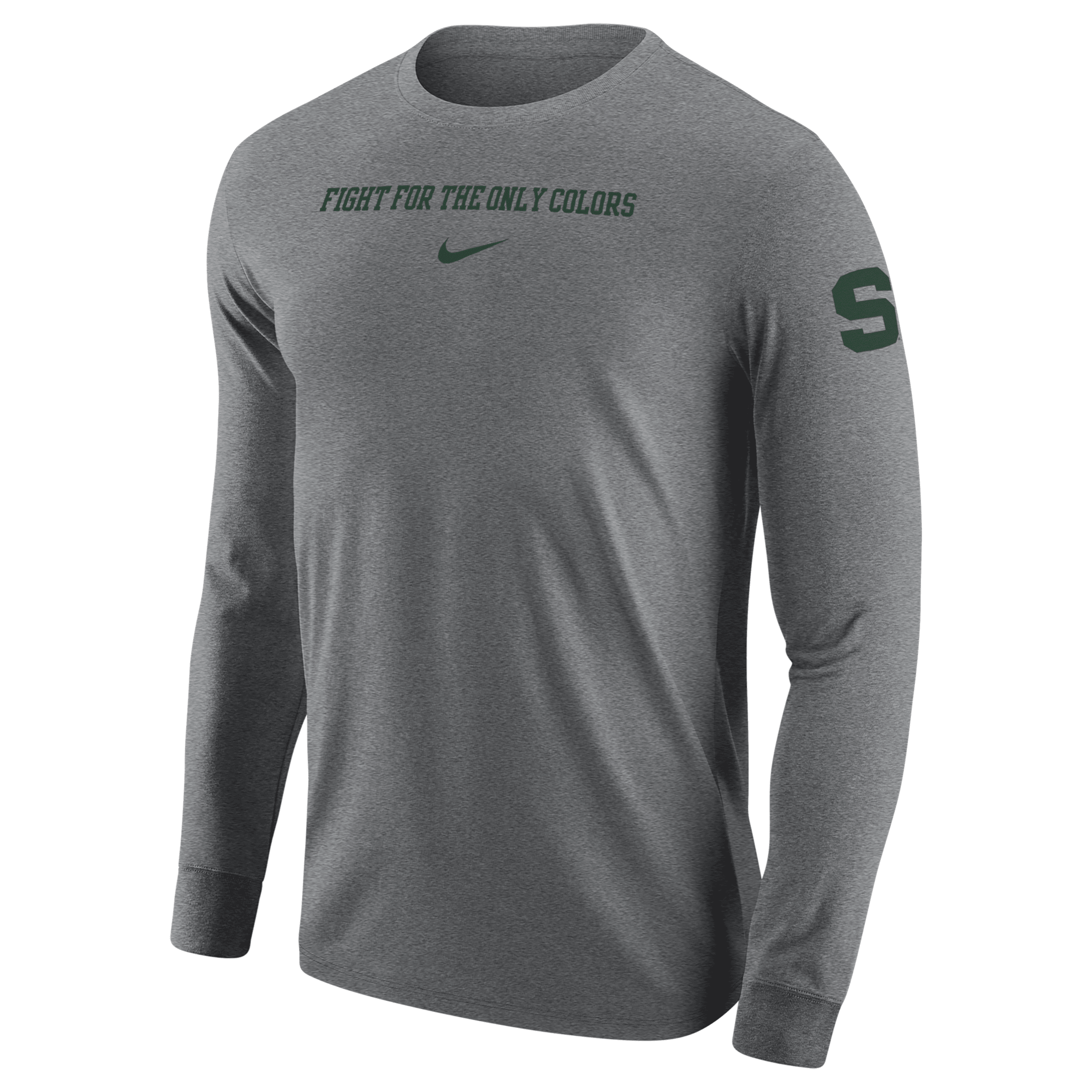 Shop Nike Michigan State  Men's College Long-sleeve T-shirt In Grey