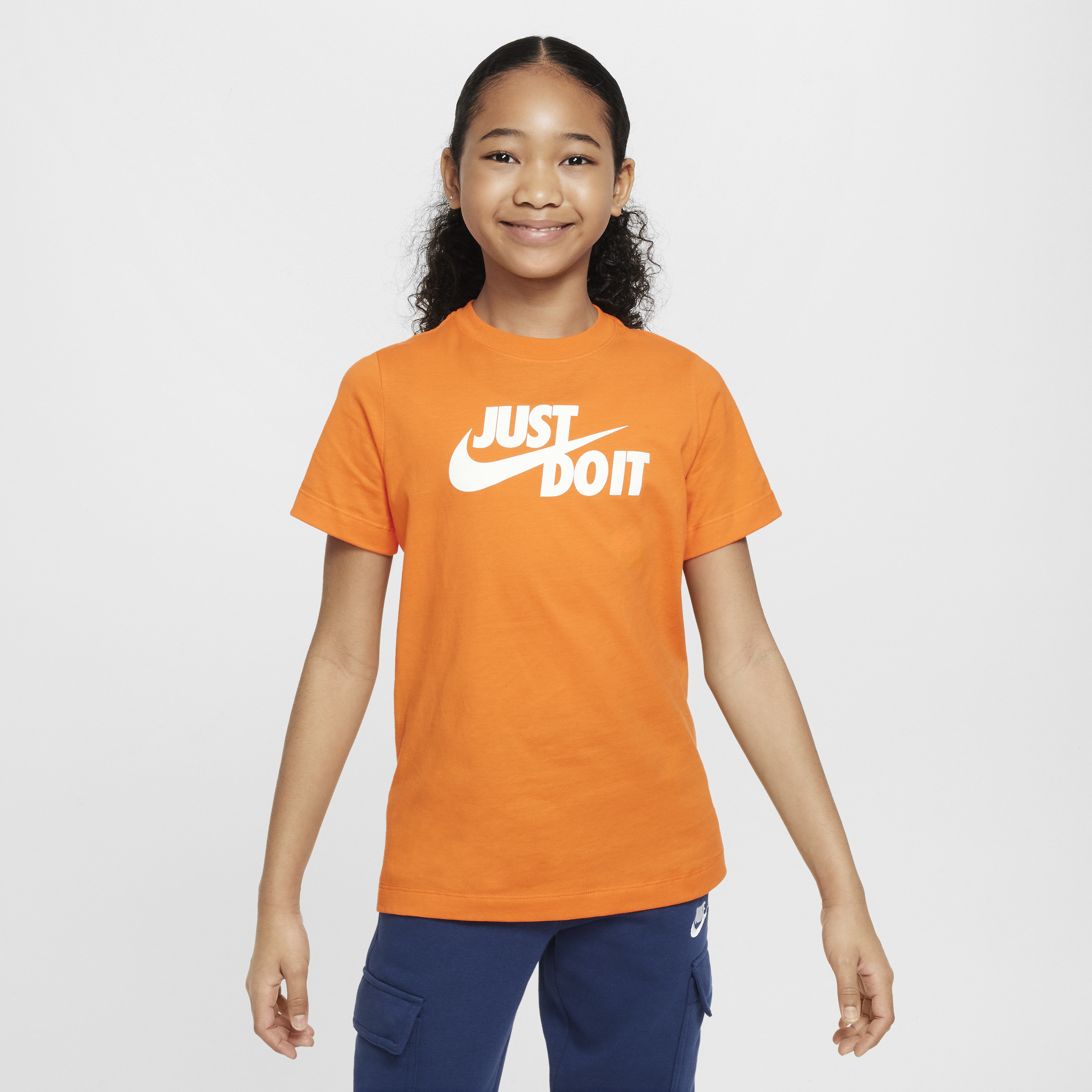 Shop Nike Sportswear Big Kids' T-shirt In Orange