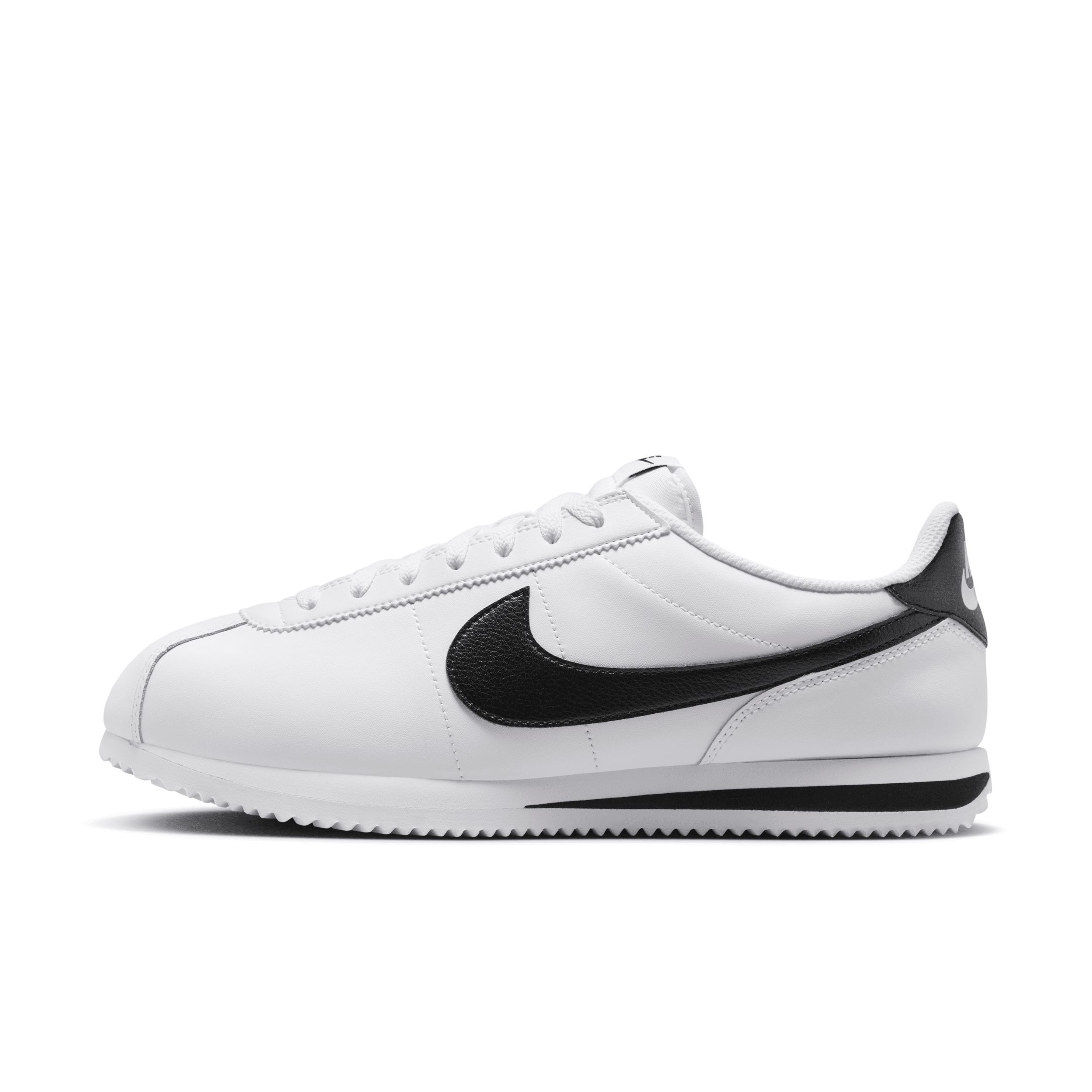 Nike Cortez Leather Sneakers In White And Black In White