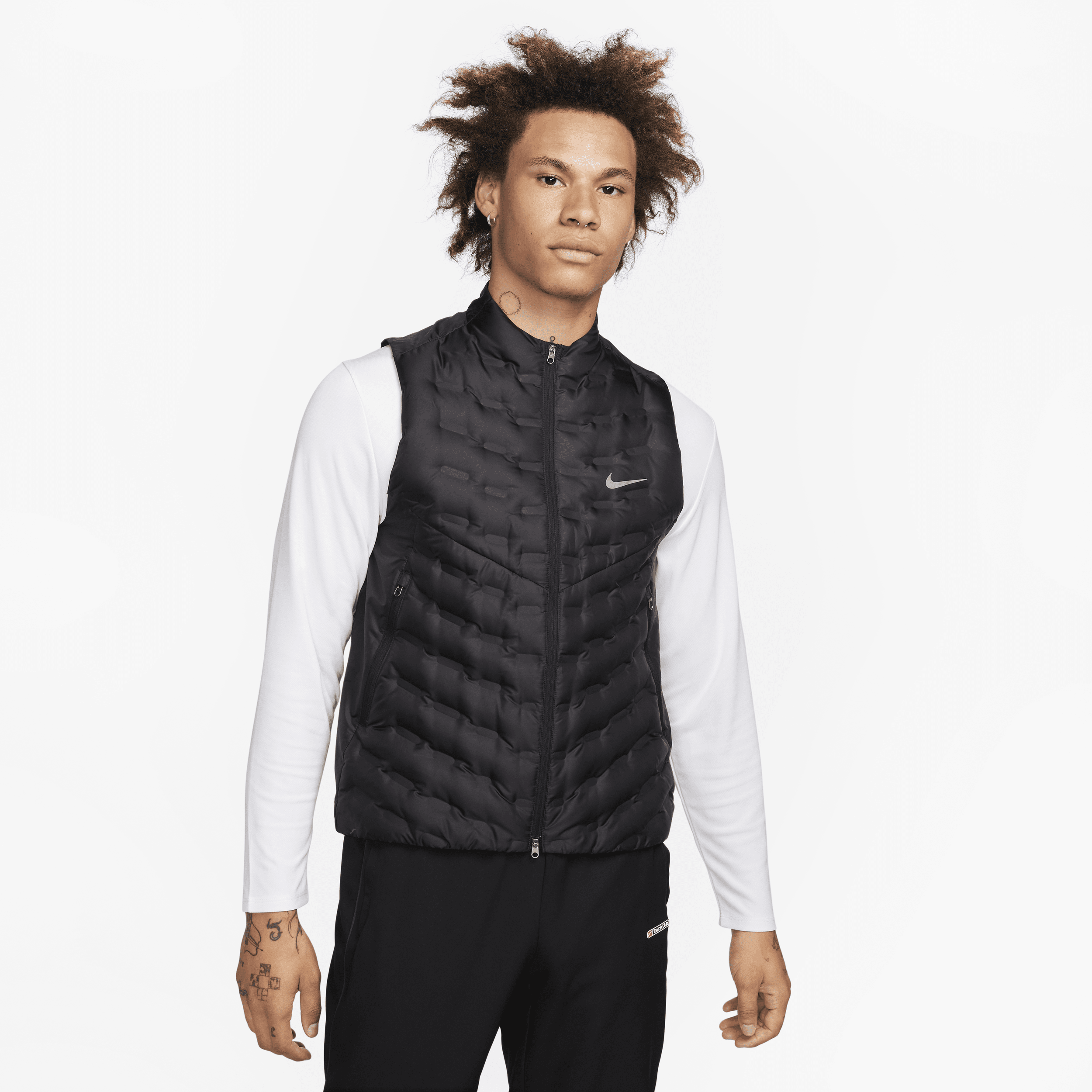 Nike Men's Therma-FIT ADV Repel AeroLoft Down Running Vest in Black | FB7542-010