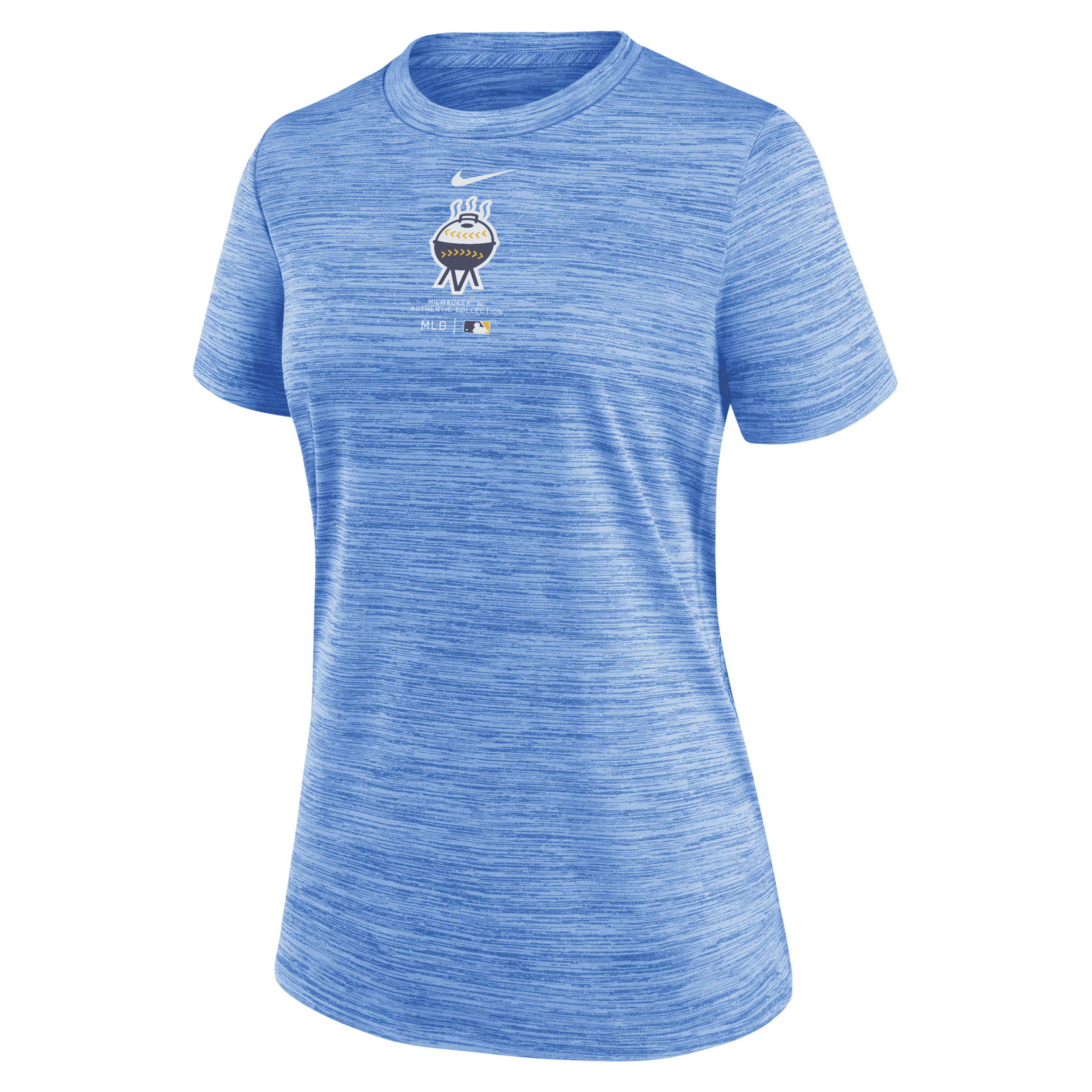 Shop Nike Milwaukee Brewers Authentic Collection City Connect Practice Velocity  Women's Dri-fit Mlb T-shirt In Blue