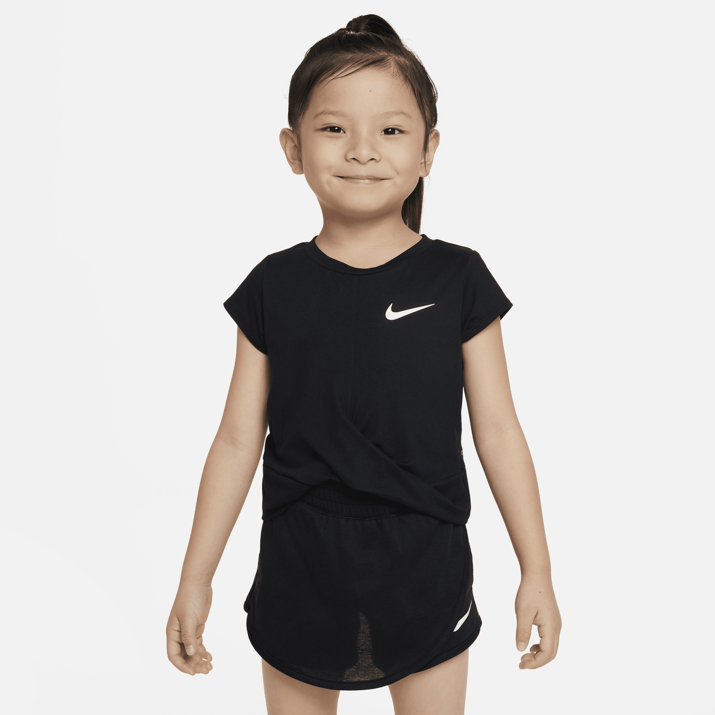 Nike Babies' Dri-fit Toddler Twist Tee In Black