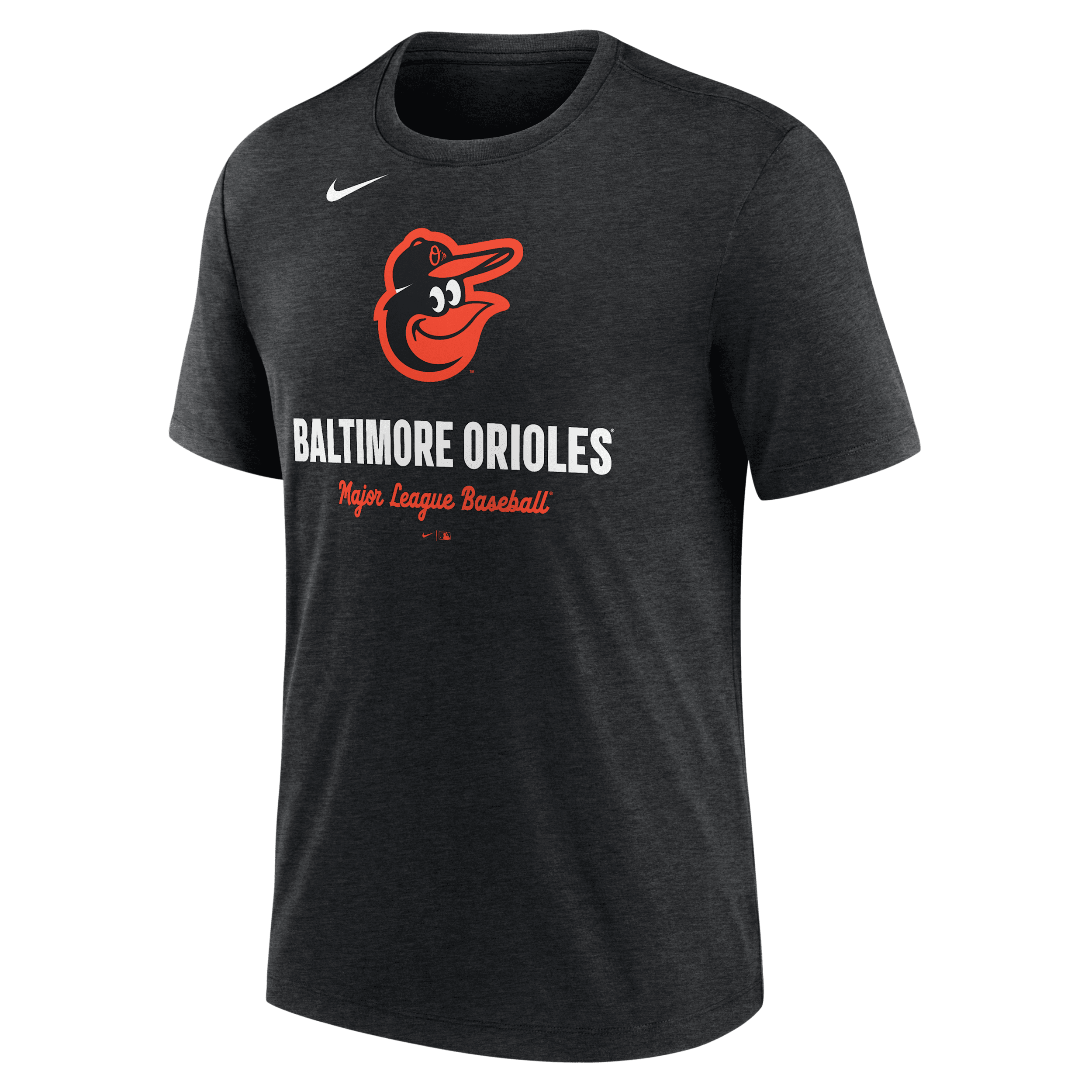 Nike Heather Black Baltimore Orioles Logo Tri-blend T-shirt