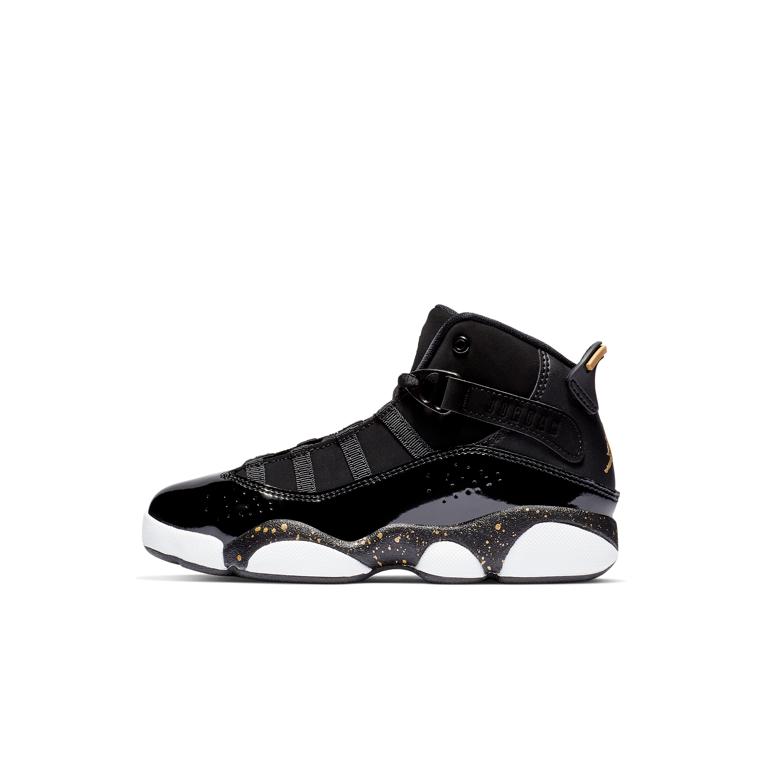 Boys Preschool Jordan 6 Rings - Boys' Preschool Basketball Shoes Black/Metallic Gold/White Size 11.0