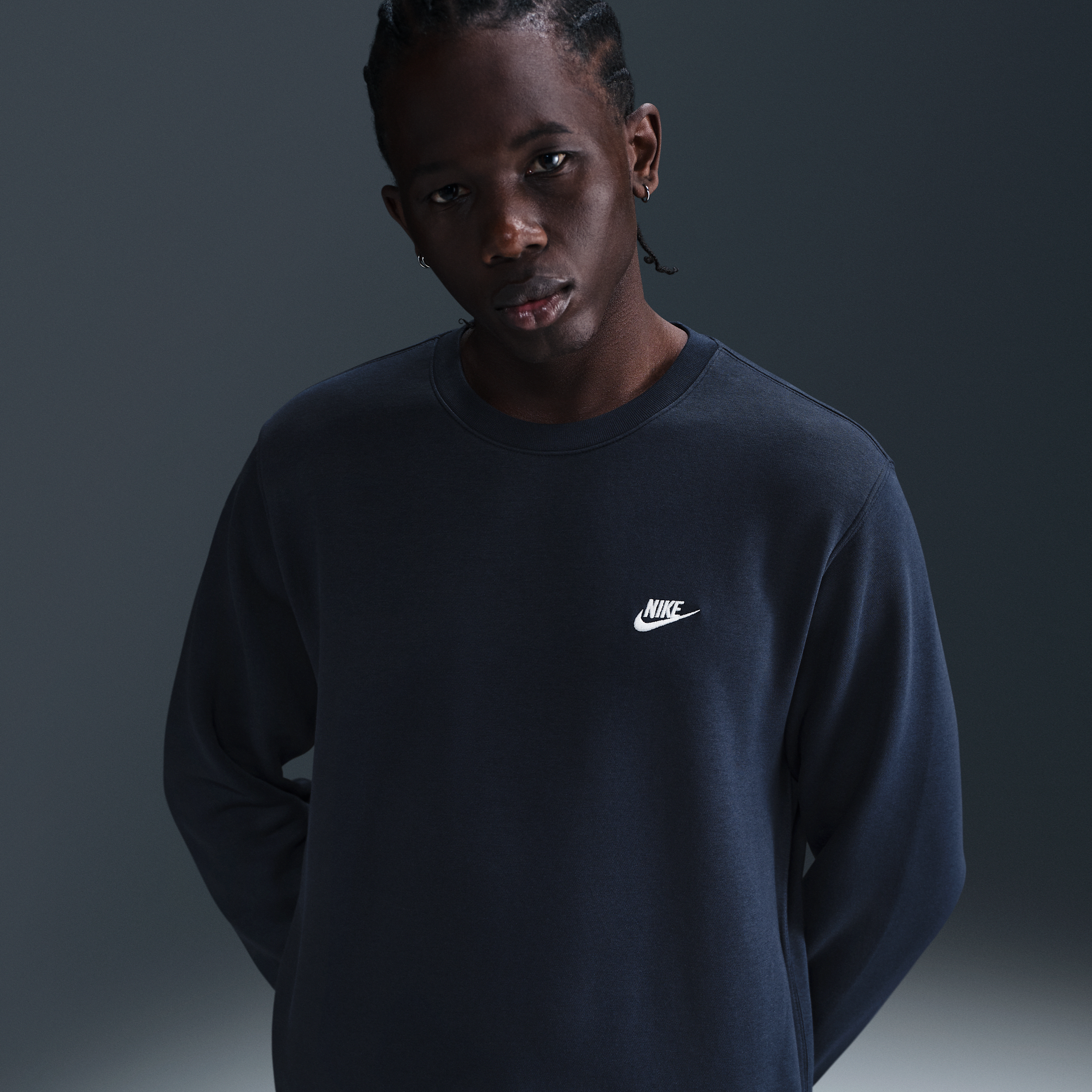 Nike Men's Club Fleece Crew In Blue
