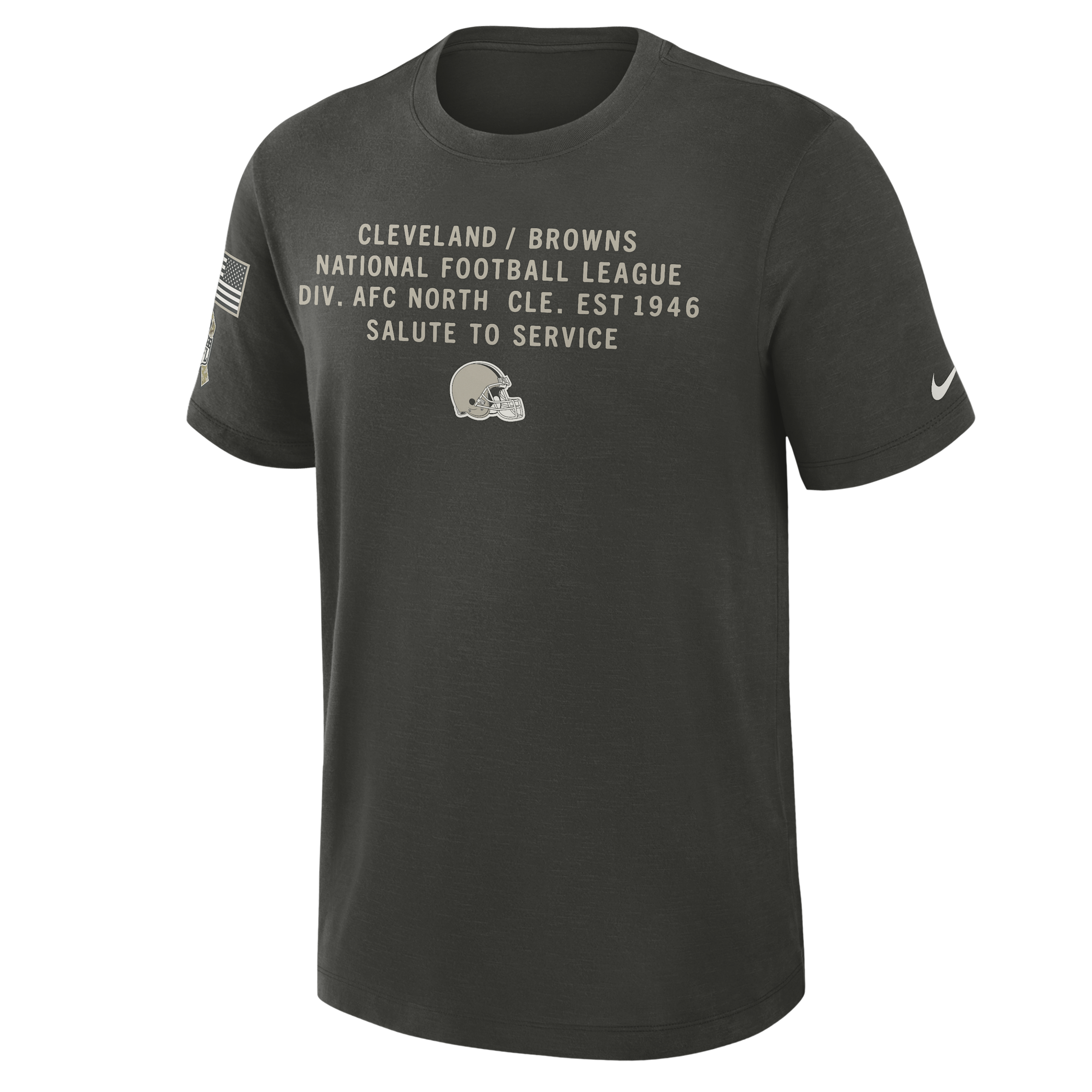 Nike Cleveland Browns Salute To Service Slub  Men's Dri-fit Nfl T-shirt In Green