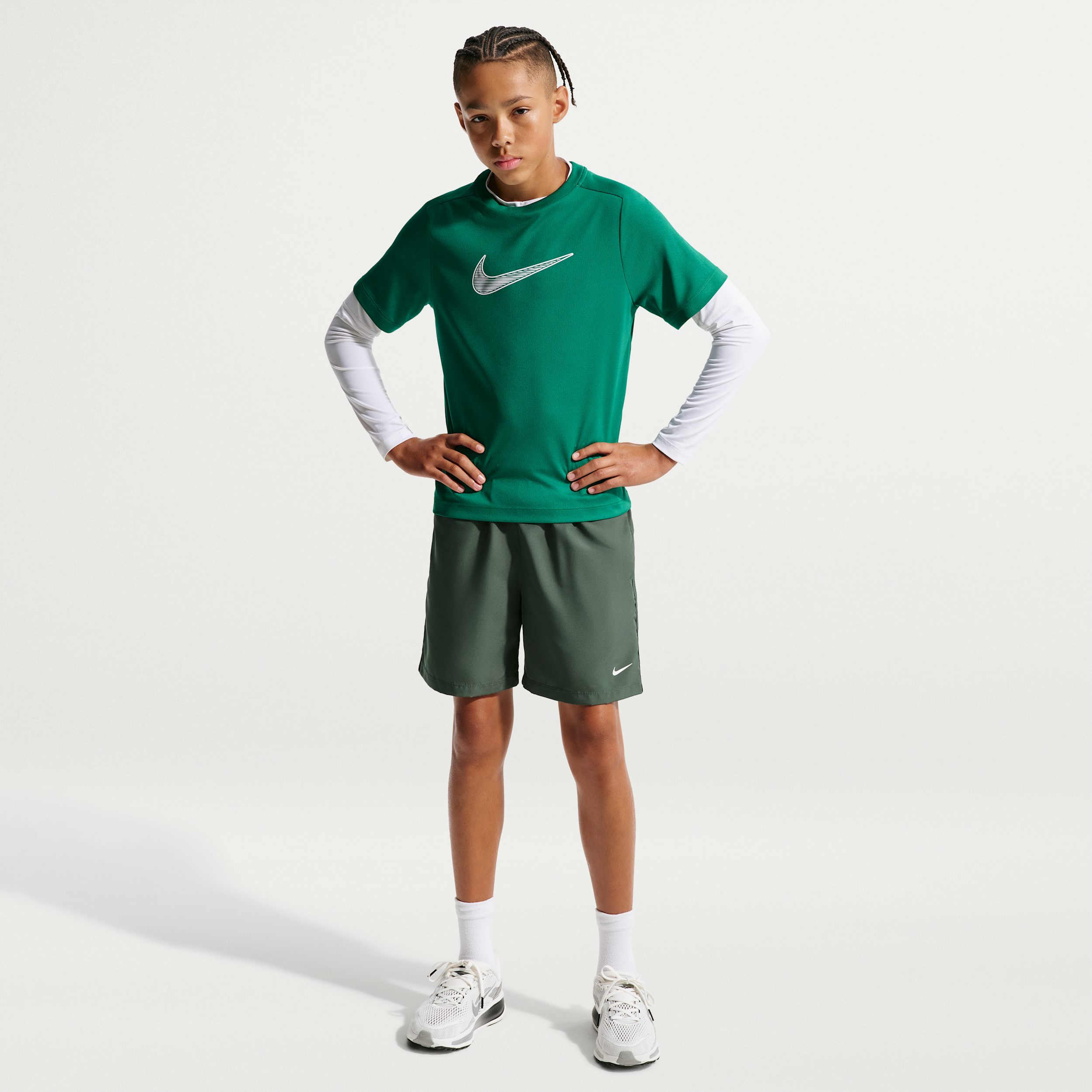 Nike Multi Big Kids' (Boys') Dri-FIT Woven Shorts in Green | DX5382-303