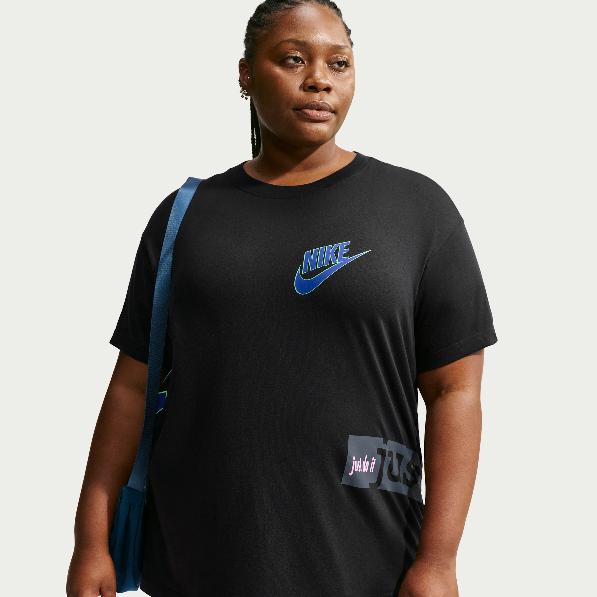 Women's Nike Sportswear Classic Oversized T-Shirt (Plus Size) in Black | IM6434-010