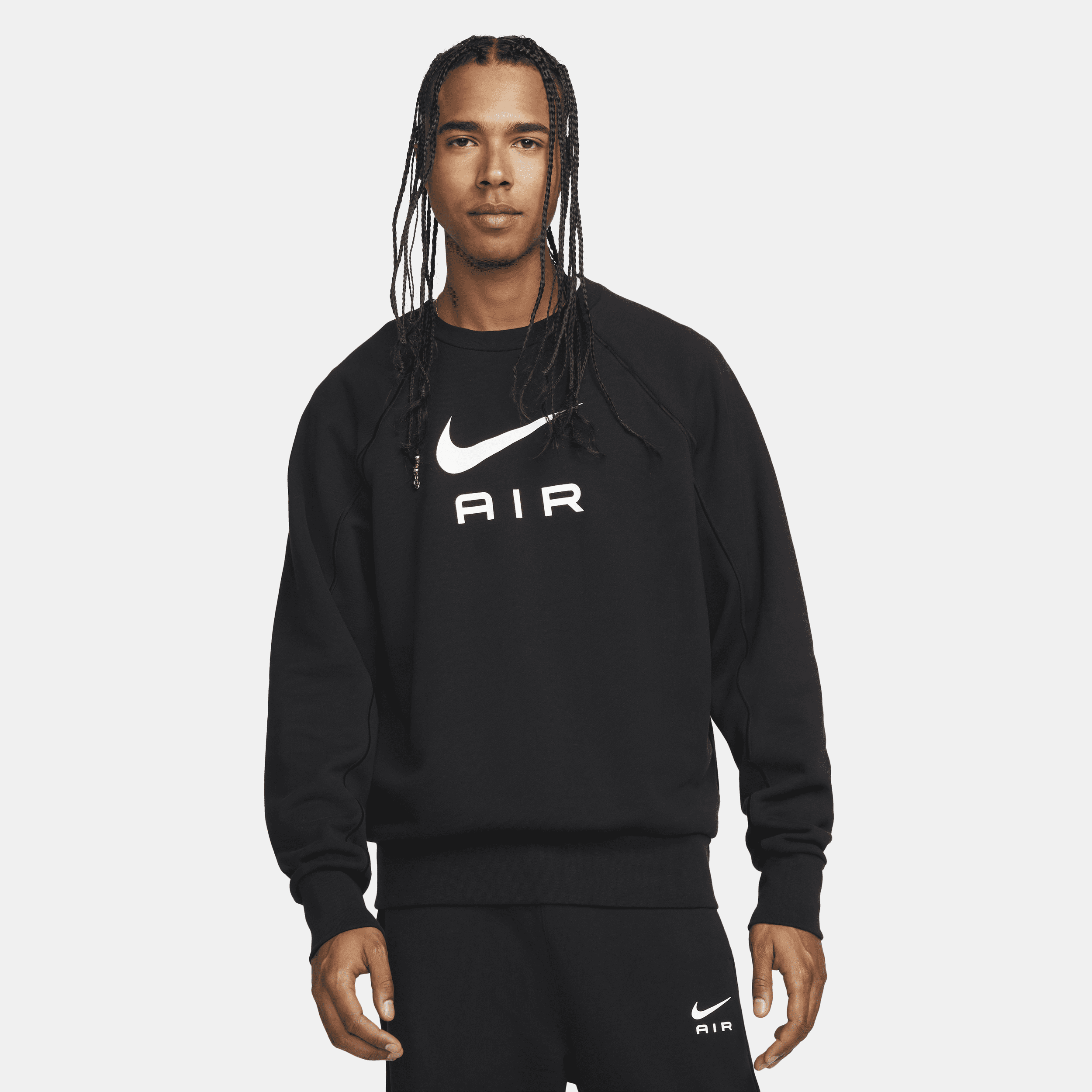 Nike Men's  Sportswear Air French Terry Crew In Black