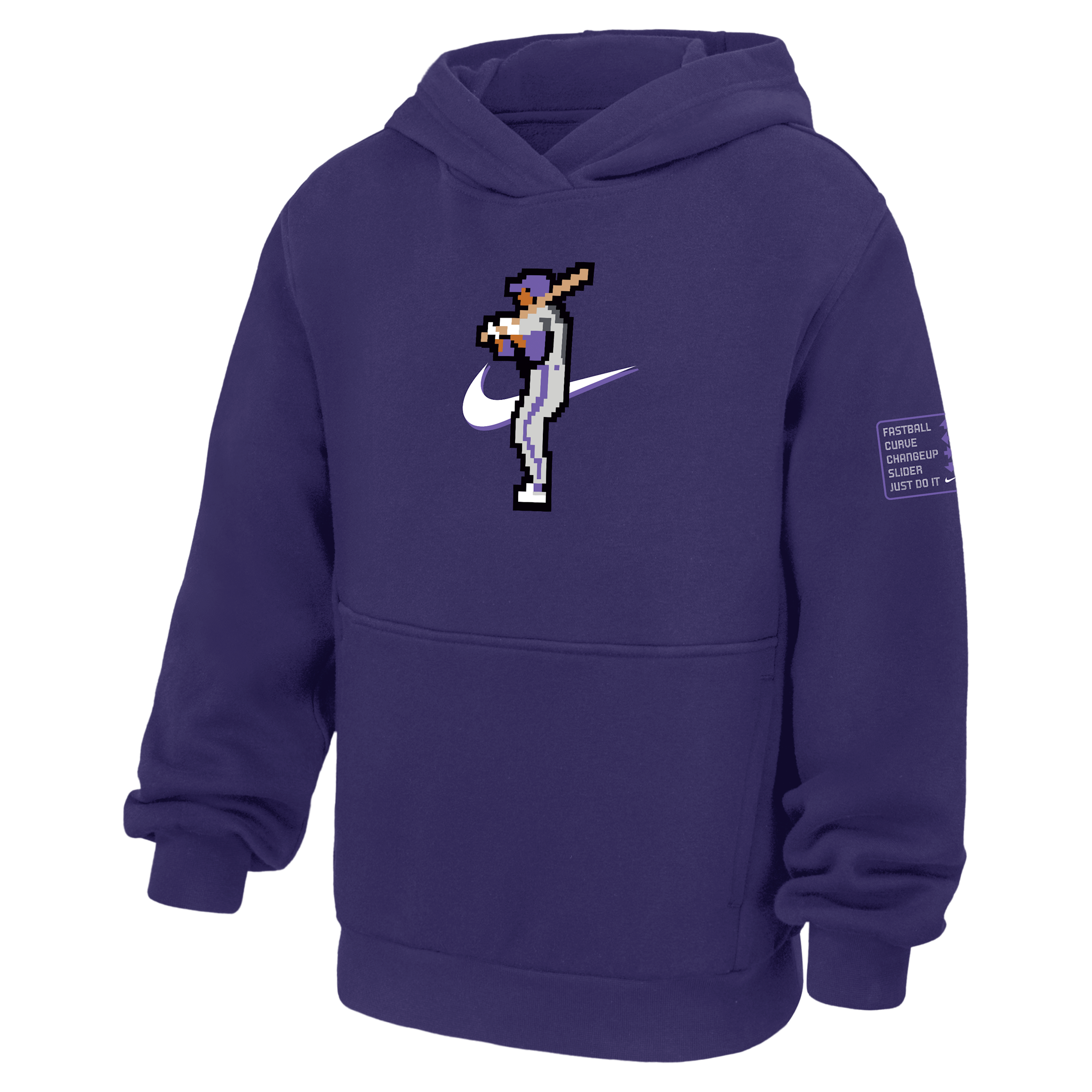 Nike Sportswear Club Fleece Big Kids' (Boys') Pullover Baseball Hoodie in Purple | B31670P477NKBS-ORC