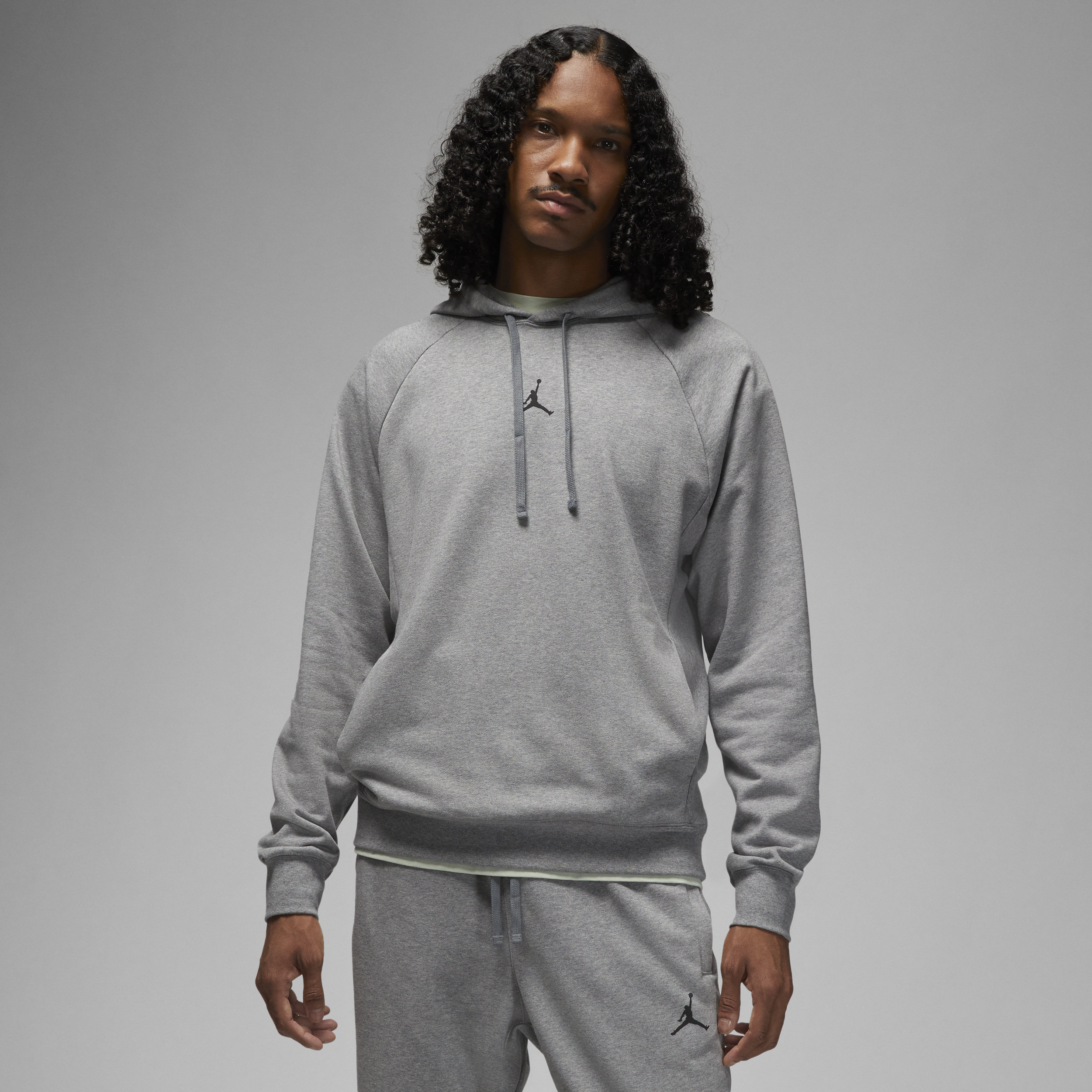 Jordan Men's  Dri-fit Sport Crossover Fleece Hoodie In Grey