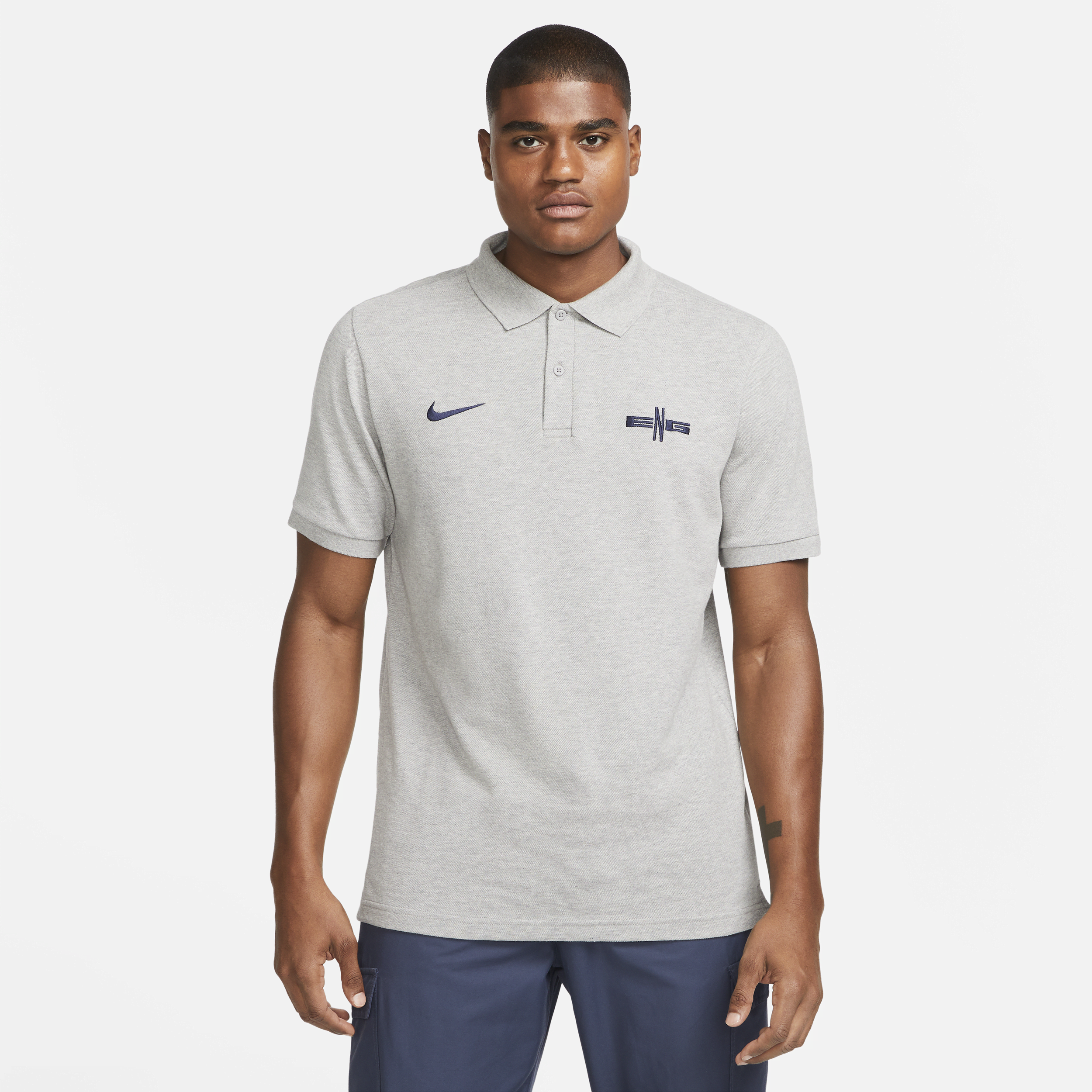 Nike Men's England Soccer Polo In Grey