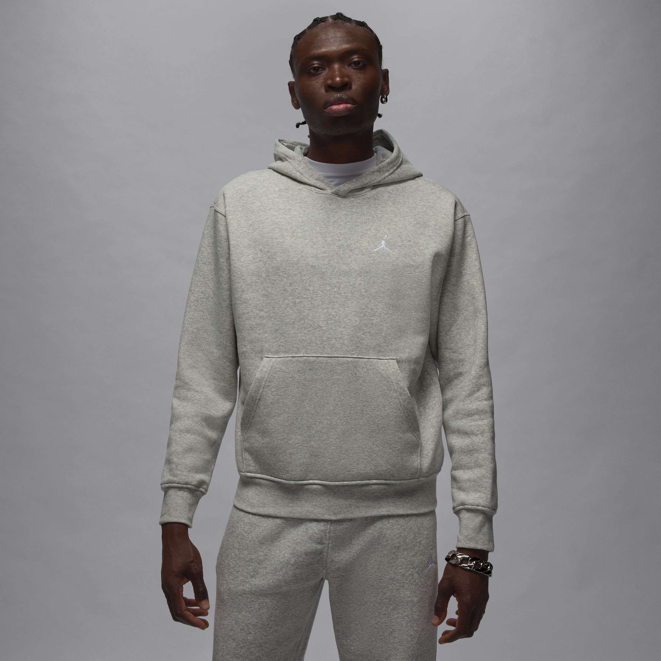 Jordan Men's Brooklyn Fleece Pullover Hoodie In Gray