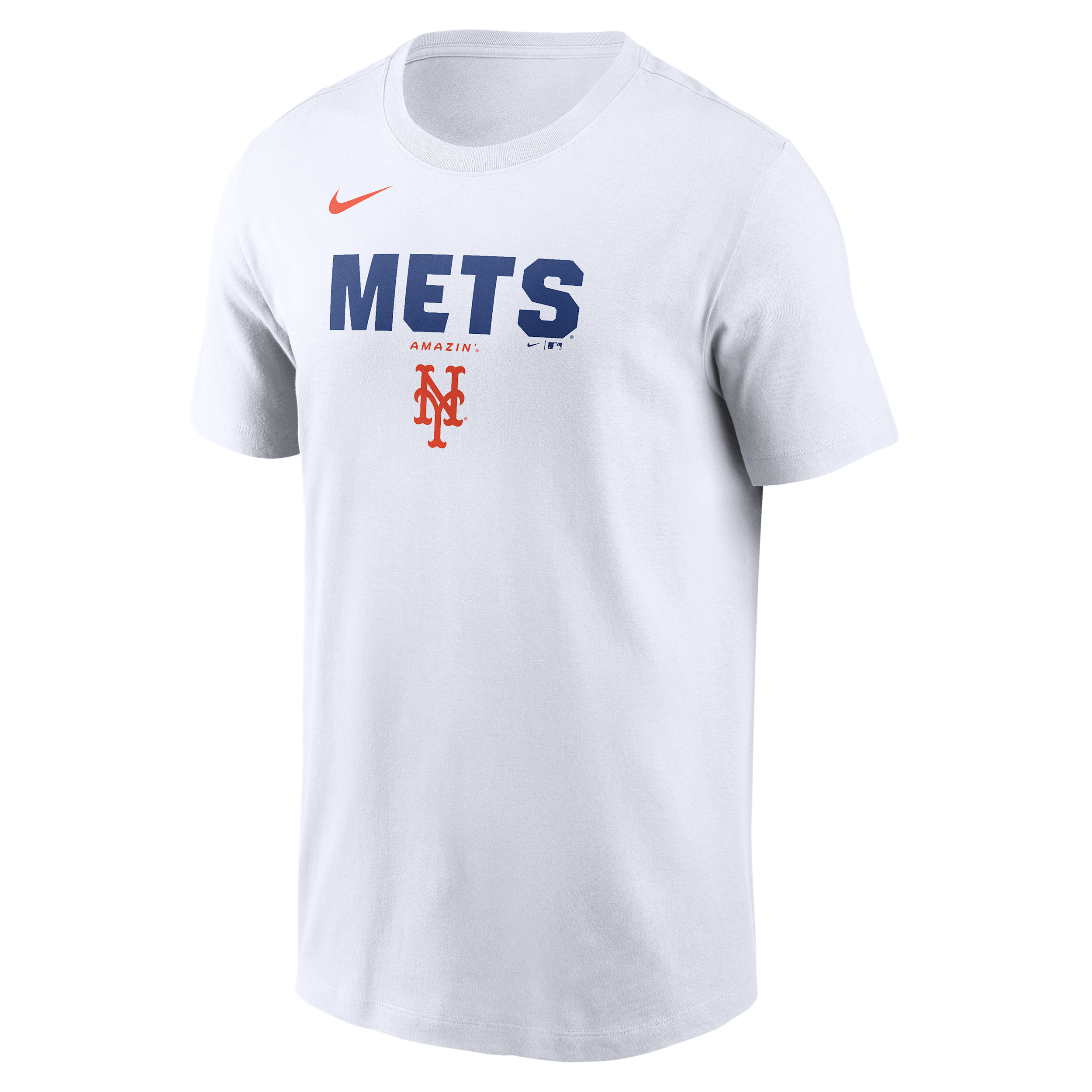 New York Mets Bold Team Name Nike Men's MLB T-Shirt in White | N19910ANME-D31