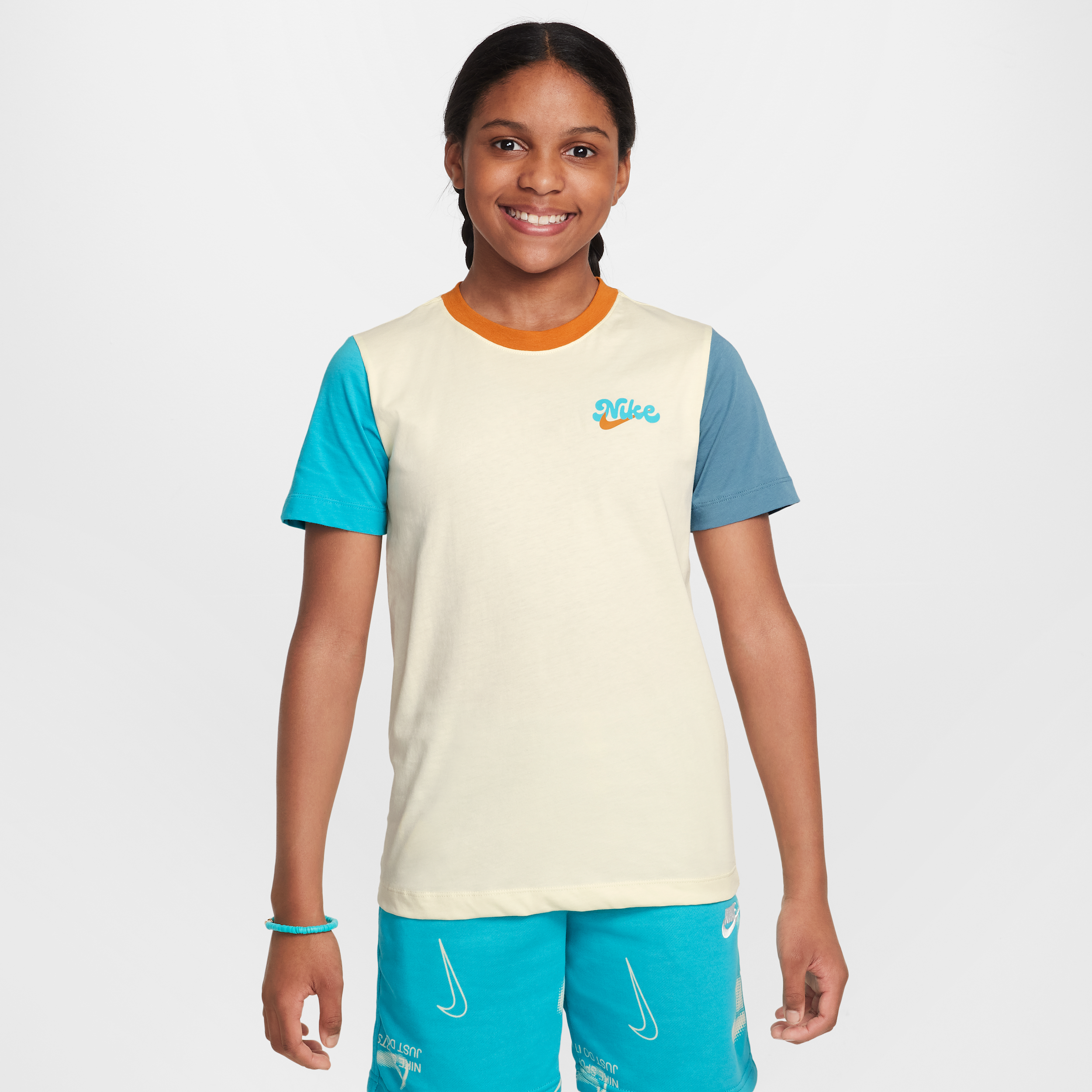 Nike Sportswear Big Kids' T-Shirt in White | HQ3244-113