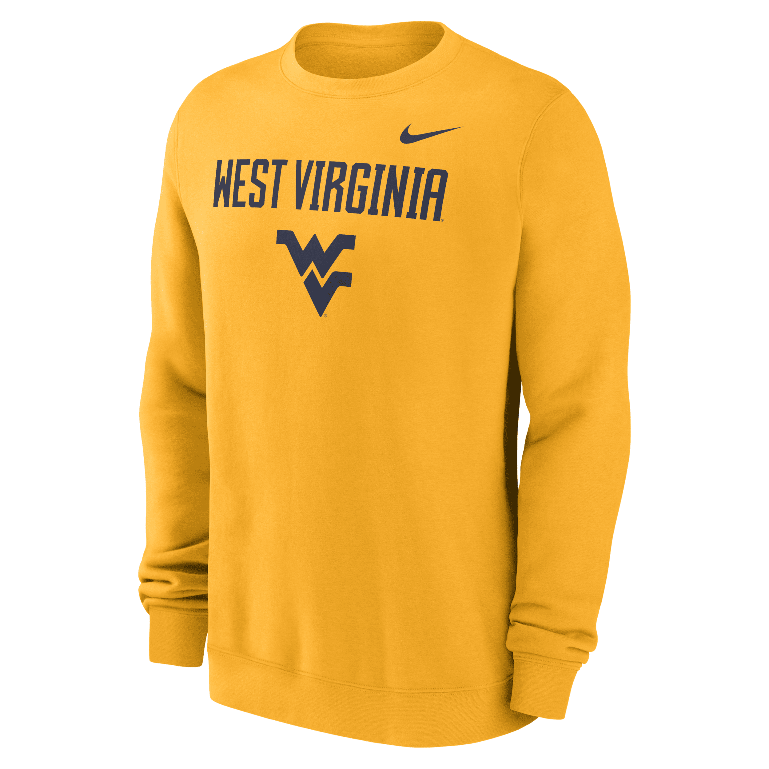 NIKE WEST VIRGINIA MOUNTAINEERS PRIMETIME PRIMARY STACK MEN'S COLLEGE PULLOVER CREW 1015718251