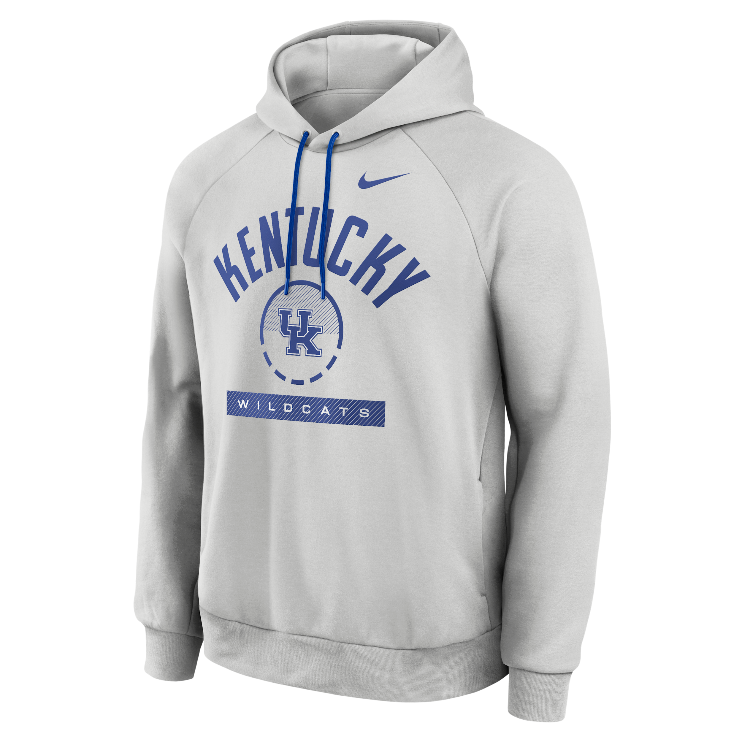Nike Men's Gray Kentucky Wildcats Courtside Practice Dri-fit Raglan Fleece Hoodie - Gray