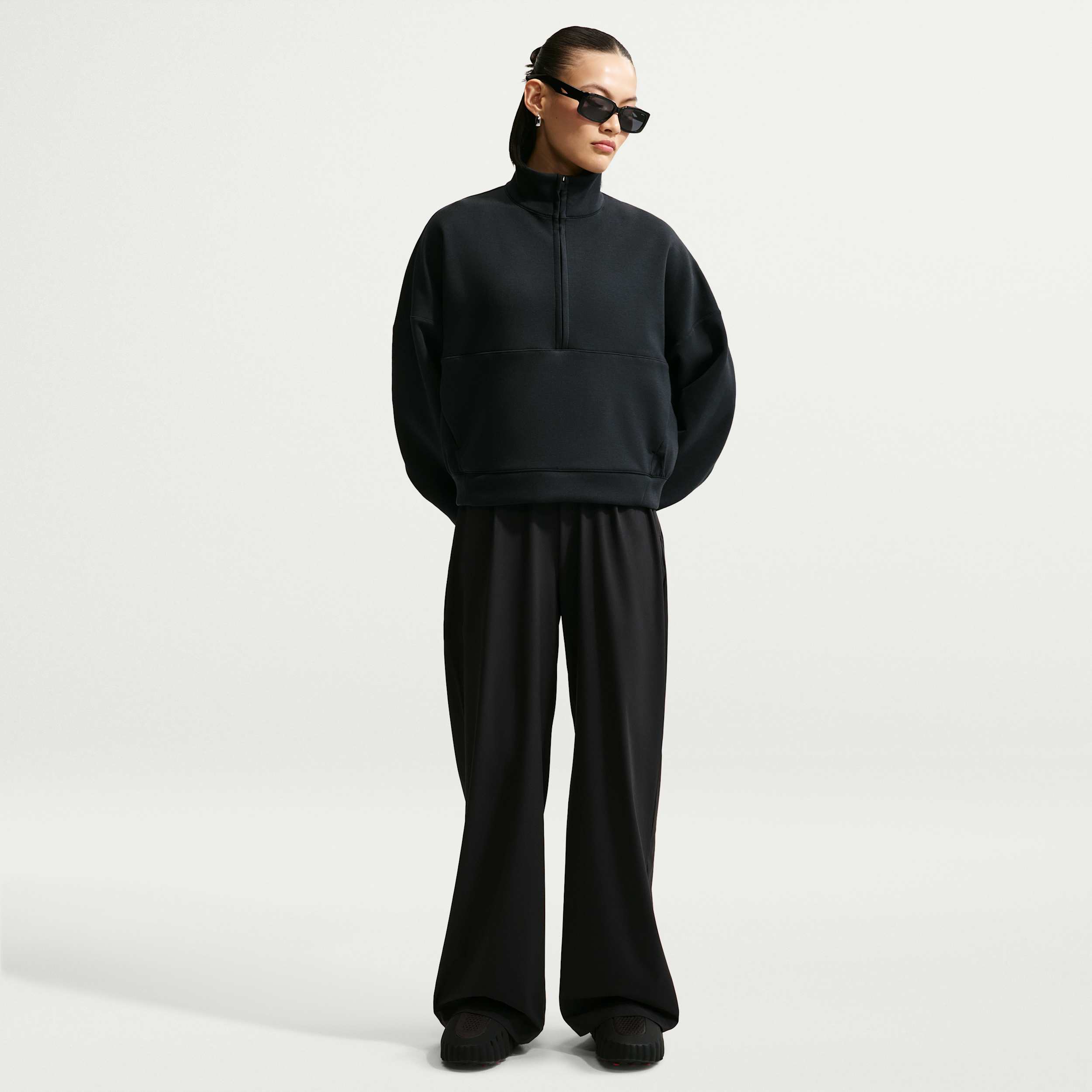 Nike Women's 24.7 PerfectStretch Dri-FIT High-Waisted Loose Wide-Leg Pants in Black | HM8389-010