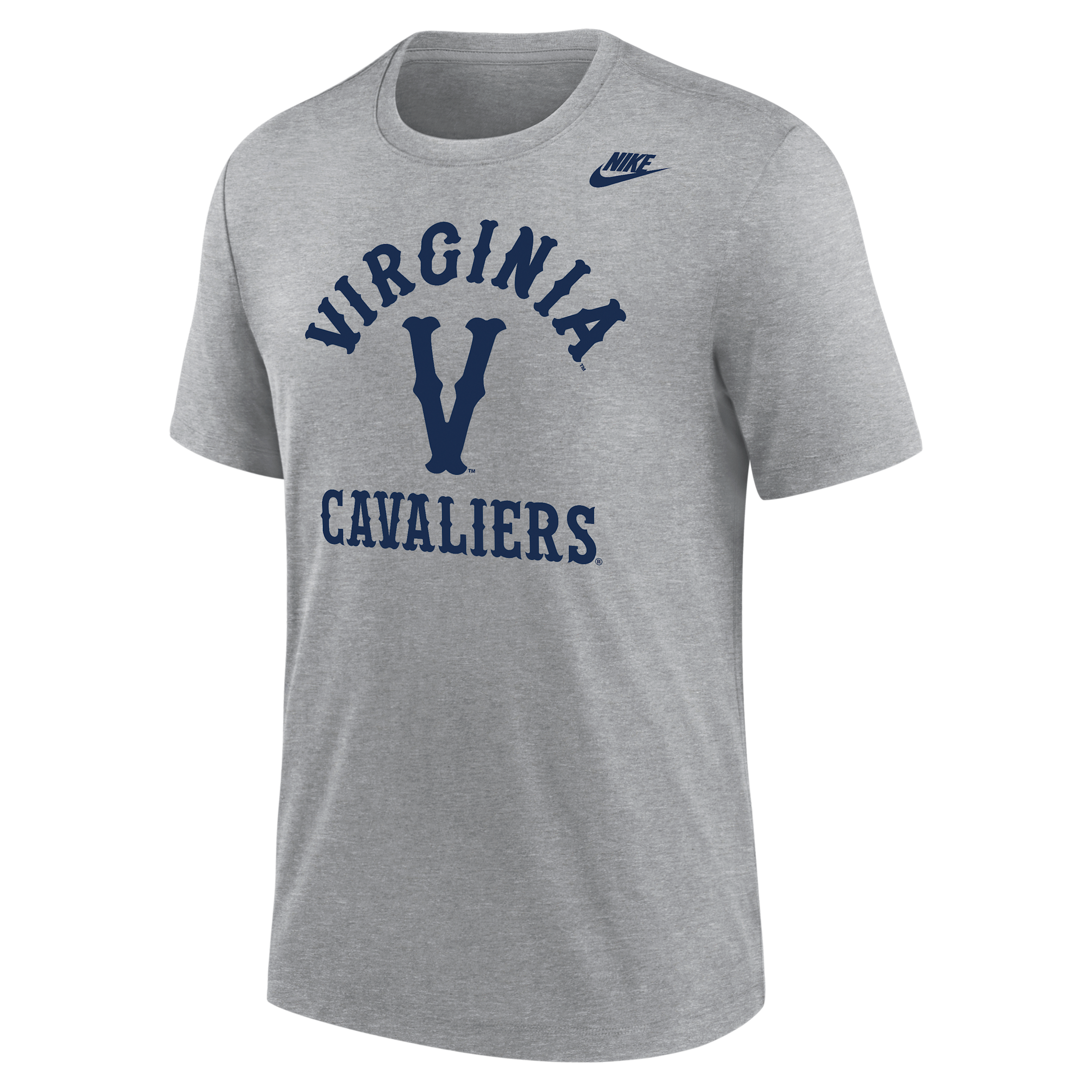 Virginia Cavaliers Nike Men's Football Tri-Blend T-Shirt in Grey | M21372P396UNVA-DGH