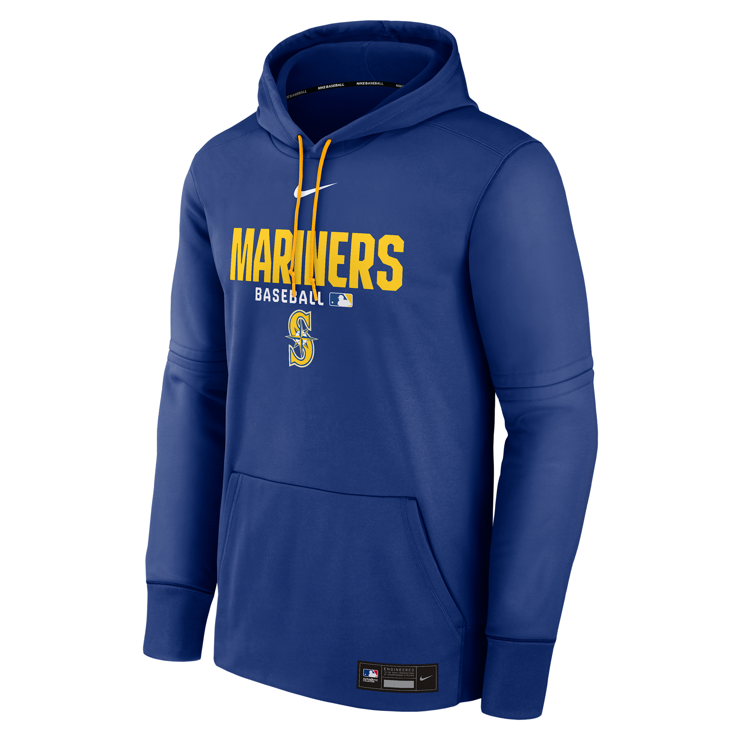 Men's Seattle Mariners Authentic Collection Nike Therma MLB Pullover Hoodie in Blue | NAC3154NMVR-8KL