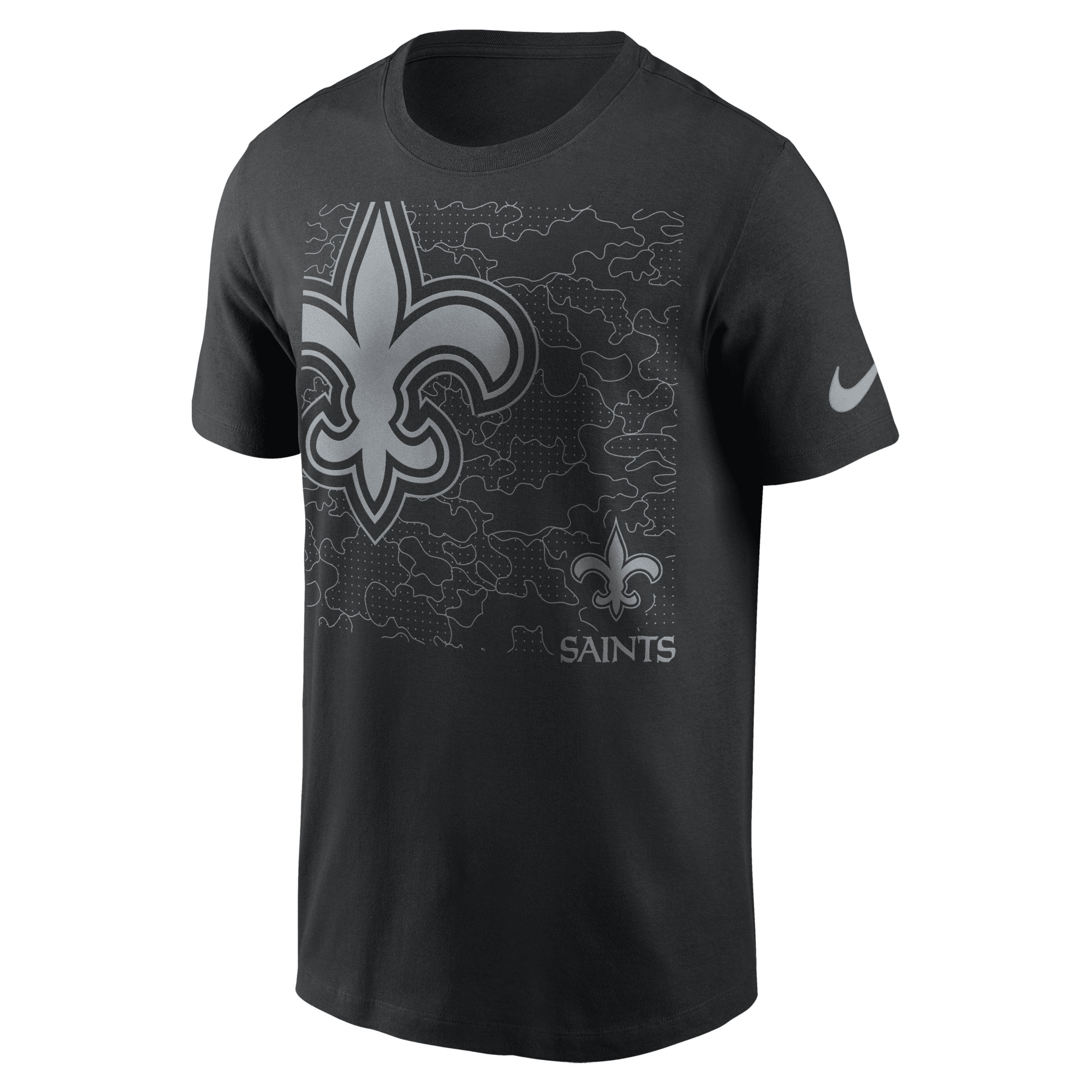 Nike Men's Rflctv Logo (nfl New Orleans Saints) T-shirt In Black