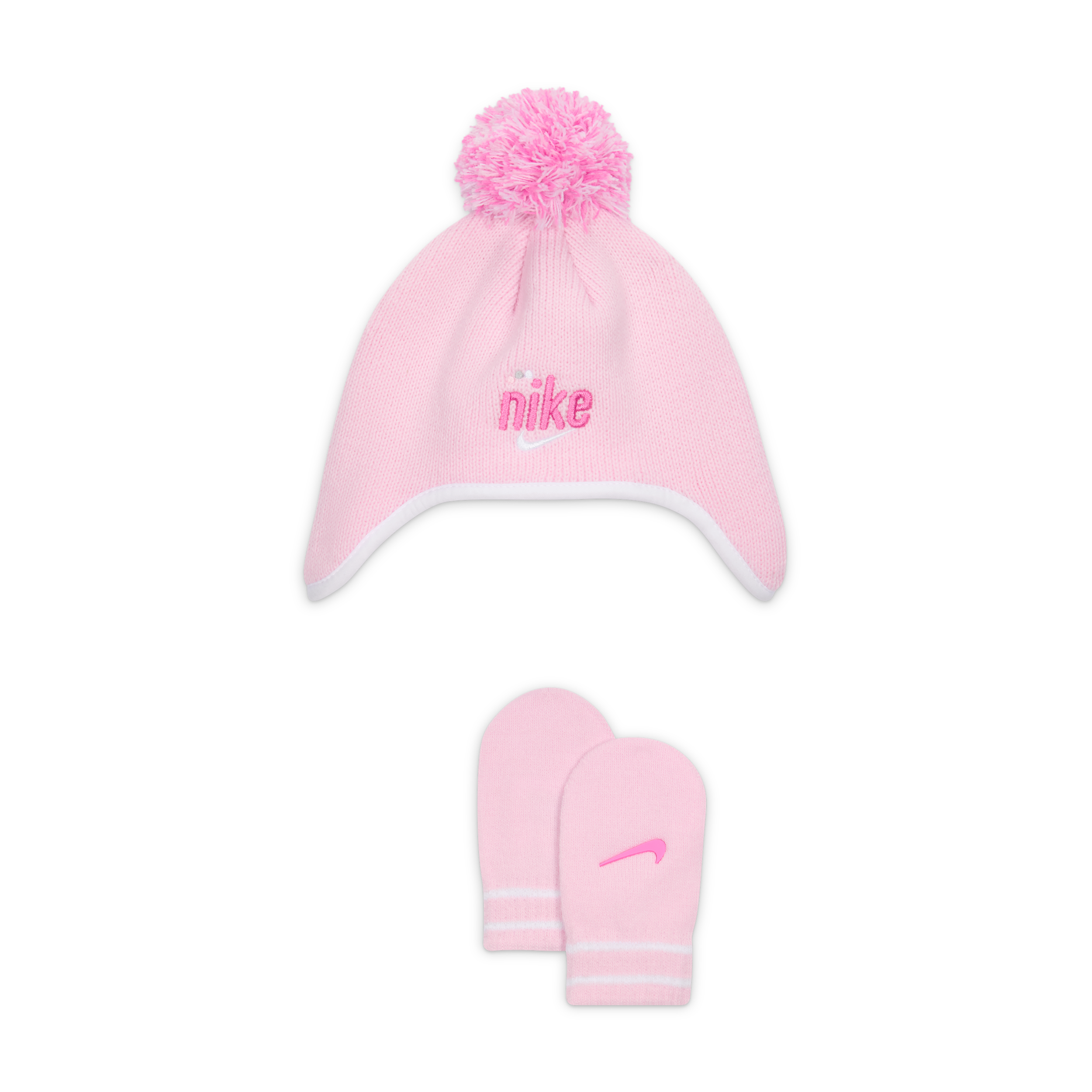 Nike Play For All Baby 12-24M 2-Piece Peak Beanie Set in Pink 6A3136-A9Y 16$