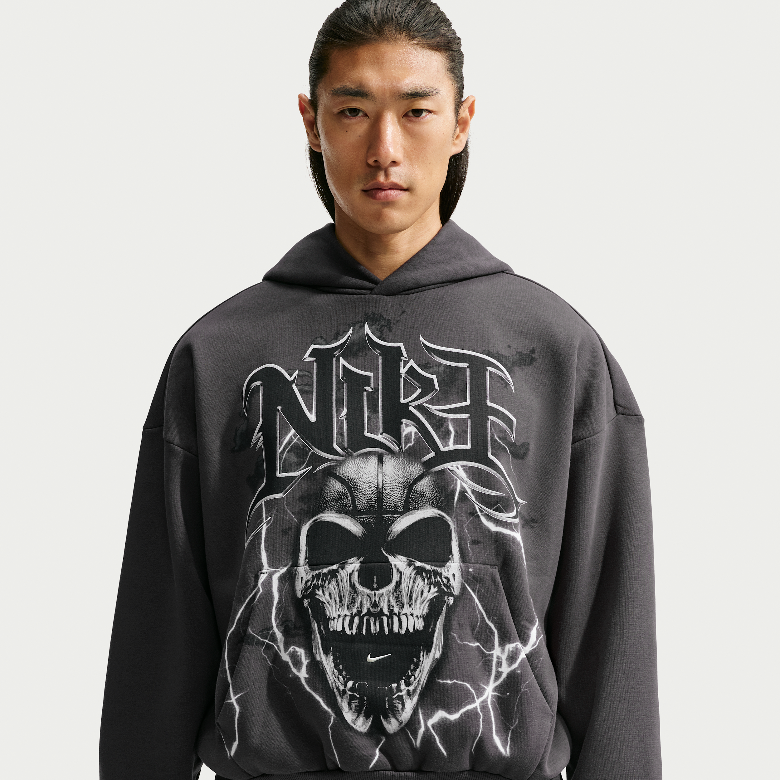 Nike Men's Standard Issue Brushed Pullover Basketball Hoodie in Grey | IM6346-060