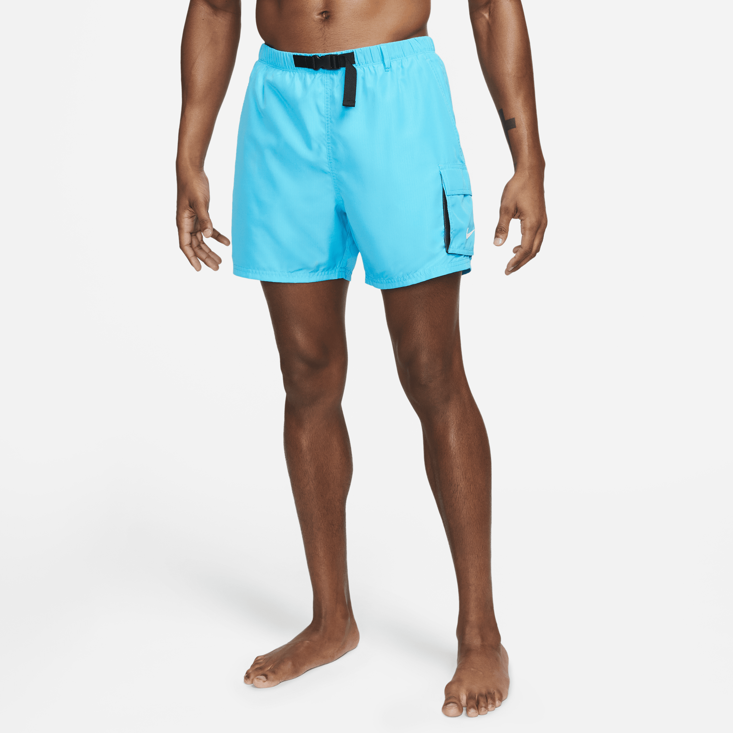 Nike Men's 5" Belted Packable Swim Trunks In Blue